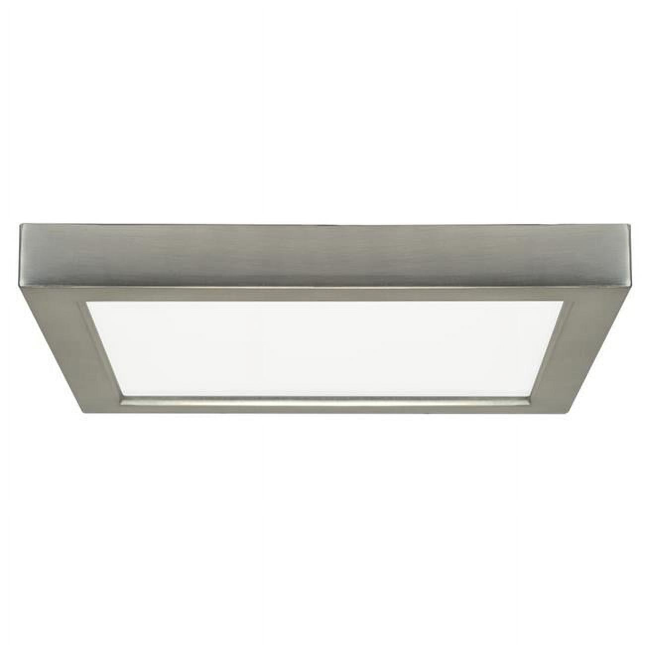 9-Inch Brushed Nickel Square LED Flush Mount Light