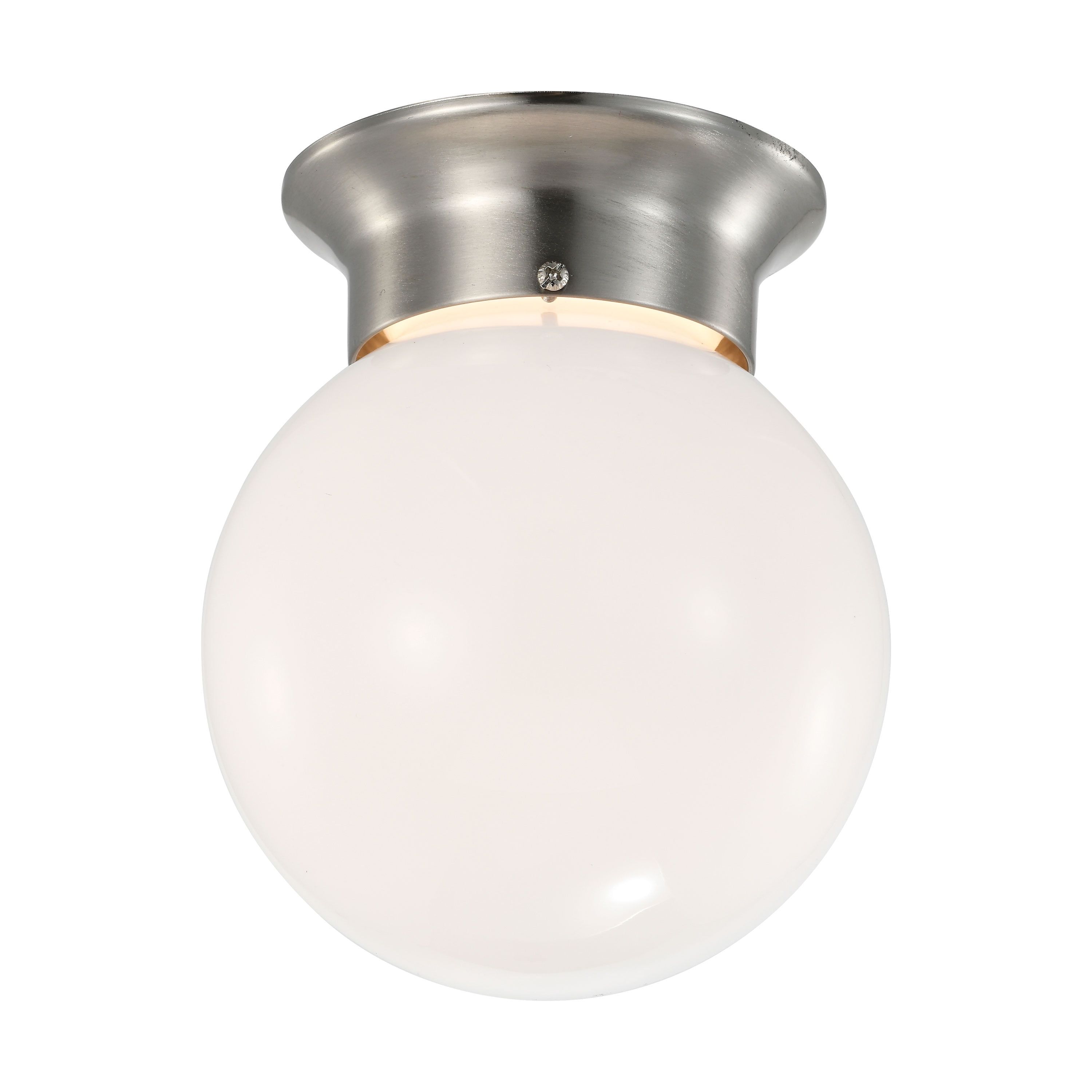 Brushed Nickel 6" LED Flush Mount with Frosted Glass