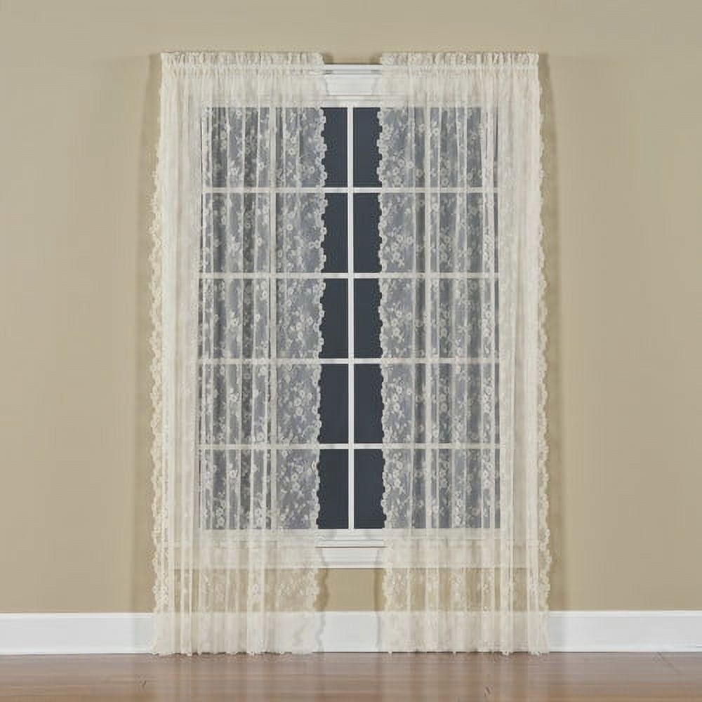 Ivory Lace Sheer Rod Pocket Window Panel 56" x 63"