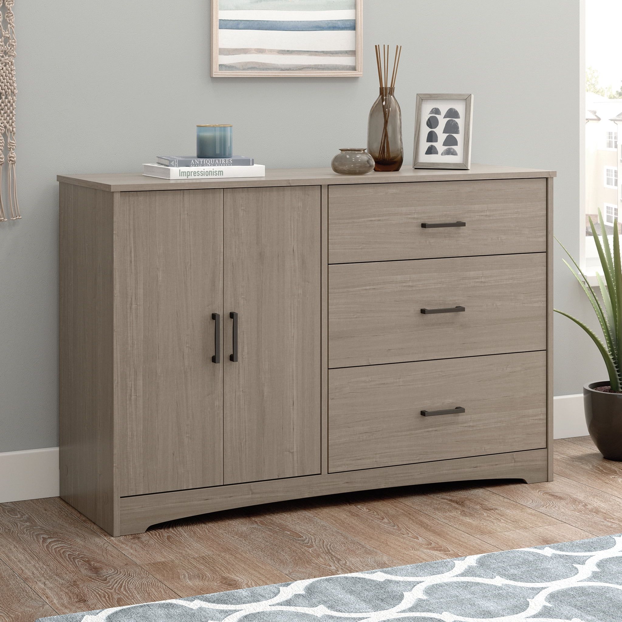 Silver Sycamore 3-Drawer Combo Dresser with Soft Close Drawer