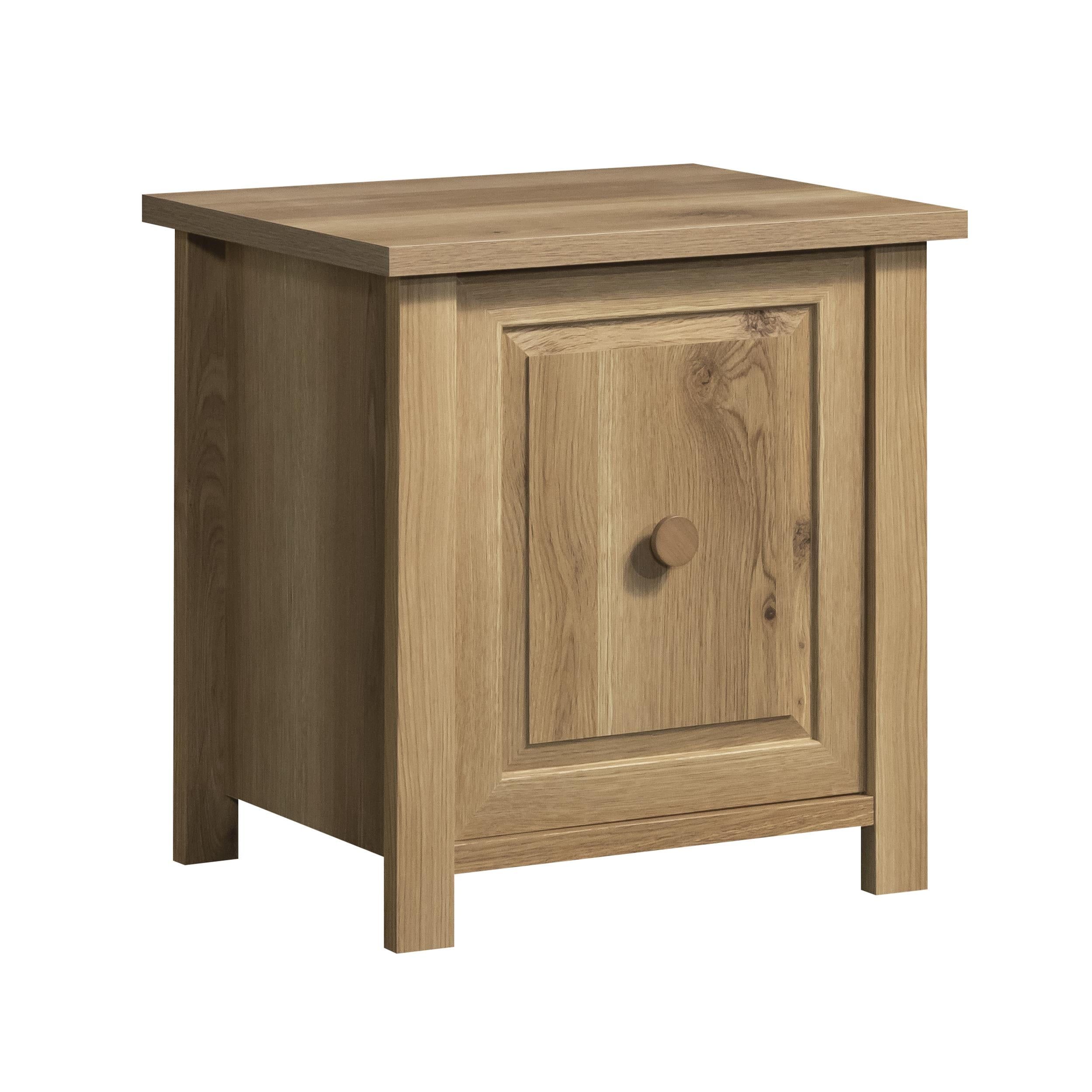 Timber Oak Farmhouse Engineered Wood Nightstand with Reversible Door