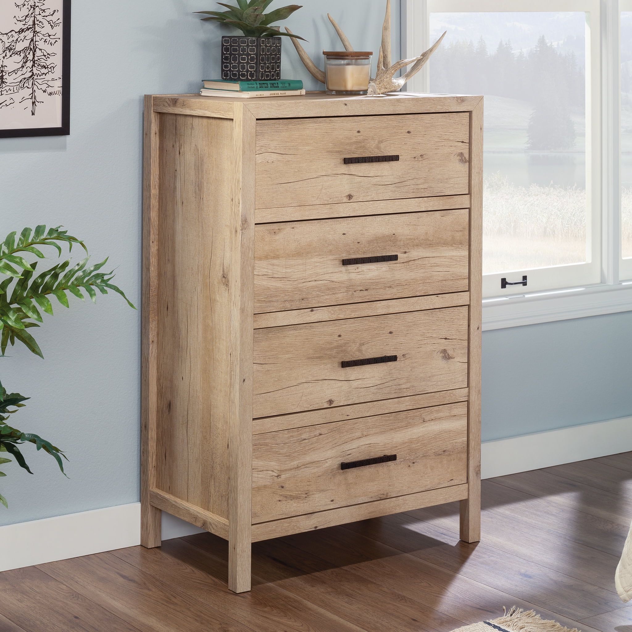 Prime Oak 4-Drawer Brown Bedroom Dresser