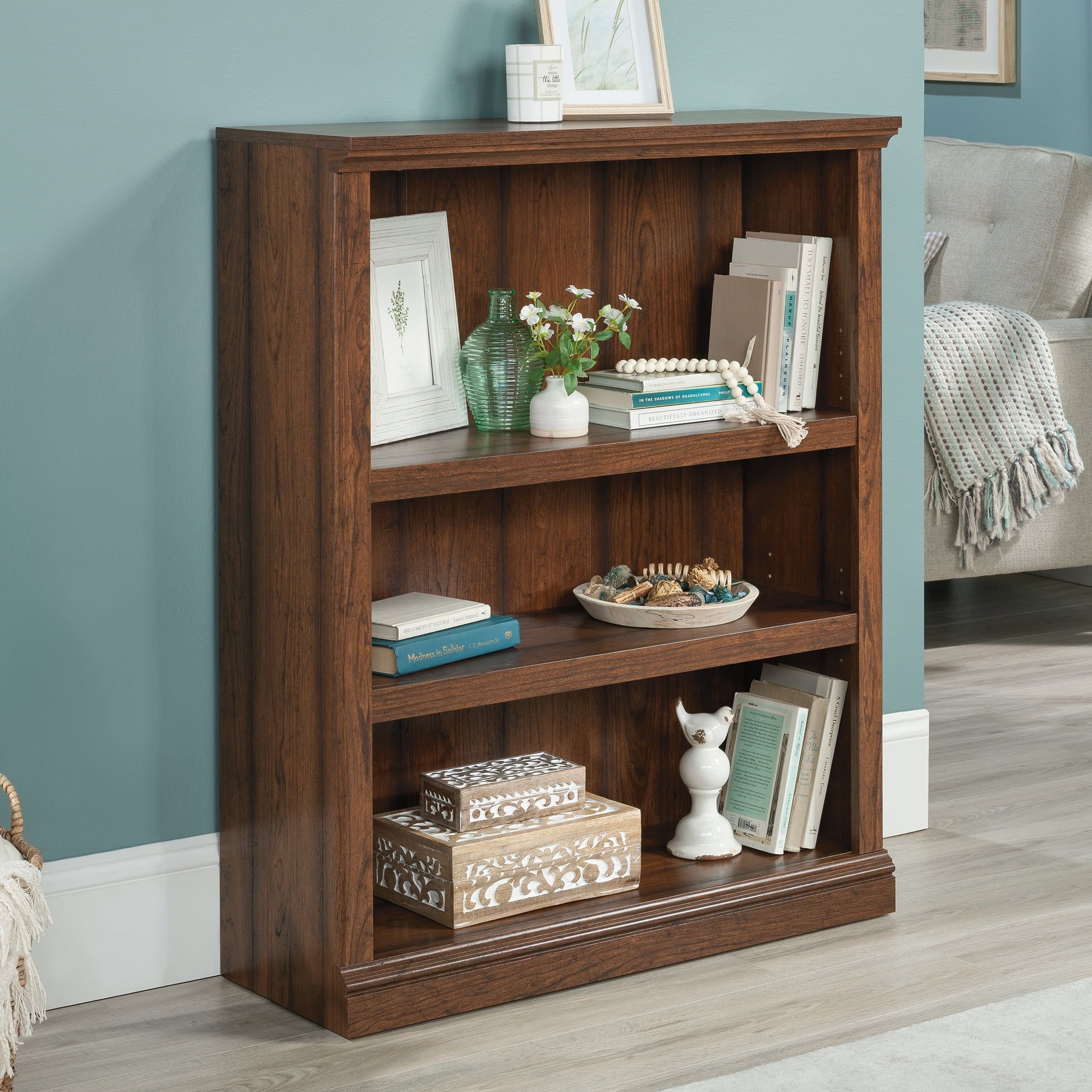 Sauder Select 3-Shelf Adjustable Washington Cherry Bookcase