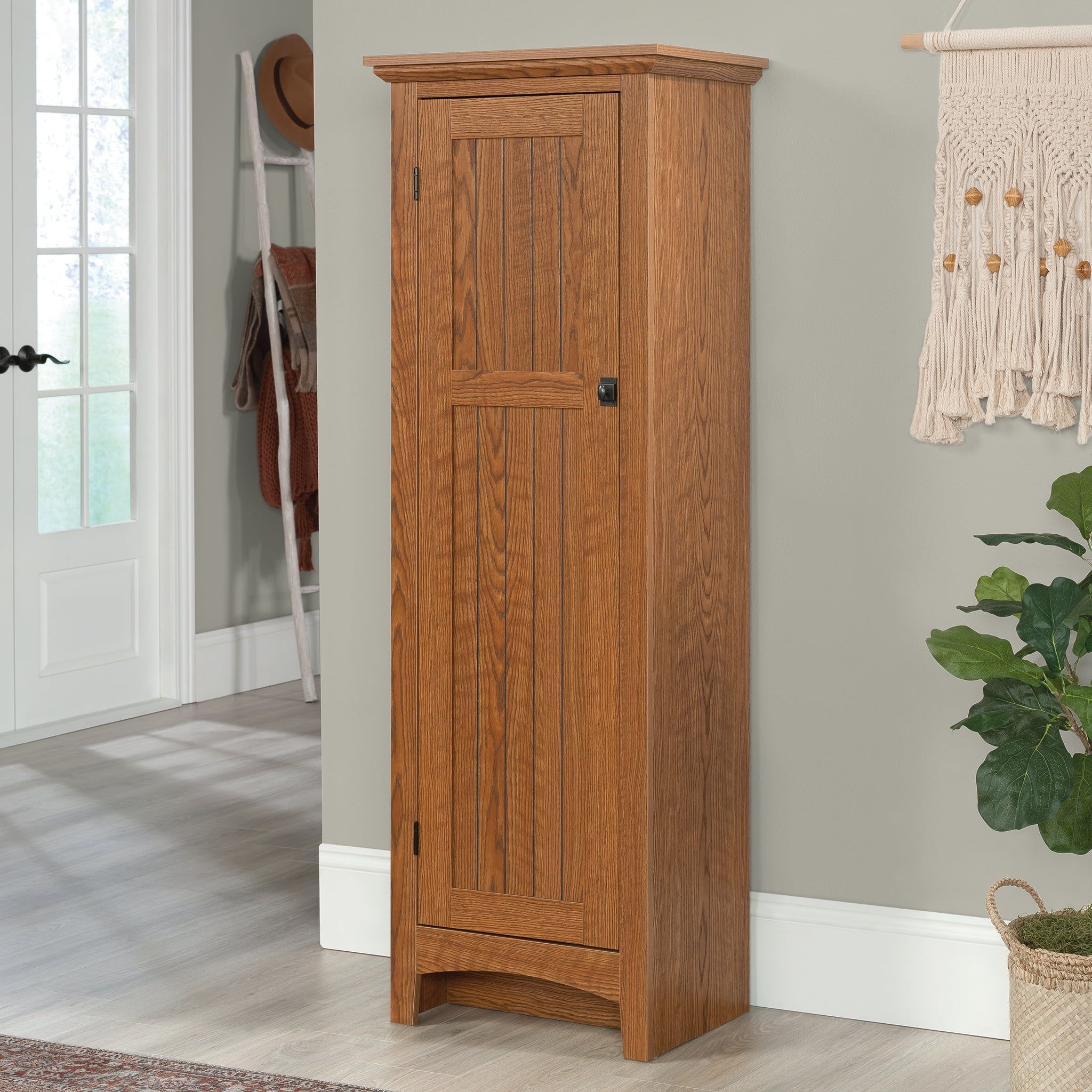 Carolina Oak Tall Pantry Cabinet with Adjustable Shelves