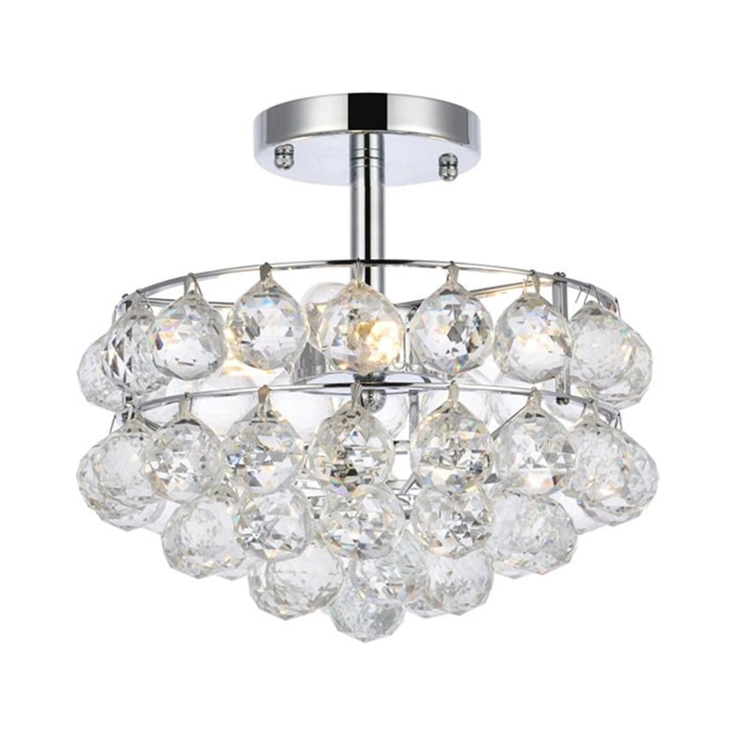 Savannah 12" Chrome Flush Mount with Crystal Accents