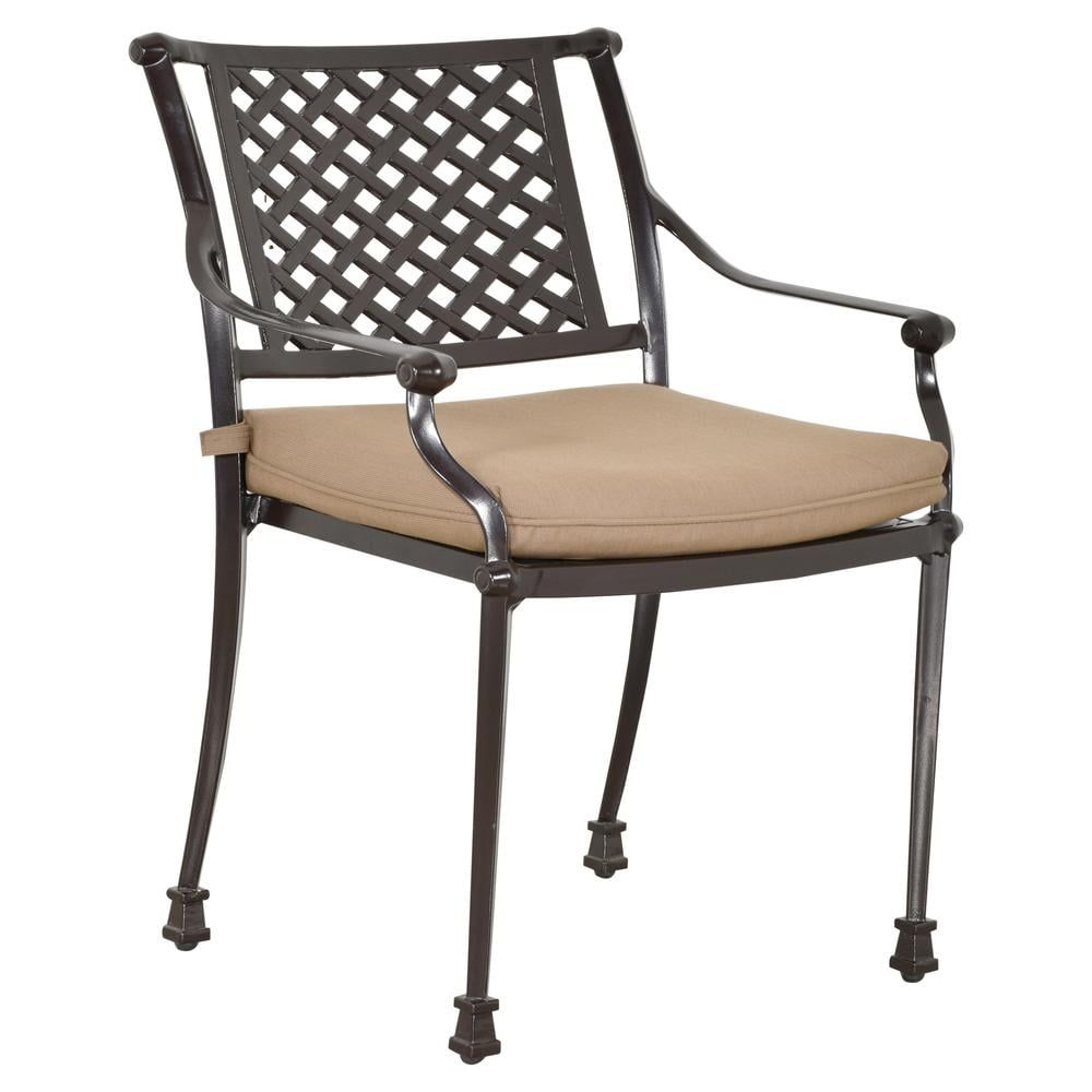 Savannah Bronze Cast Aluminum Outdoor Dining Chair with Cushions