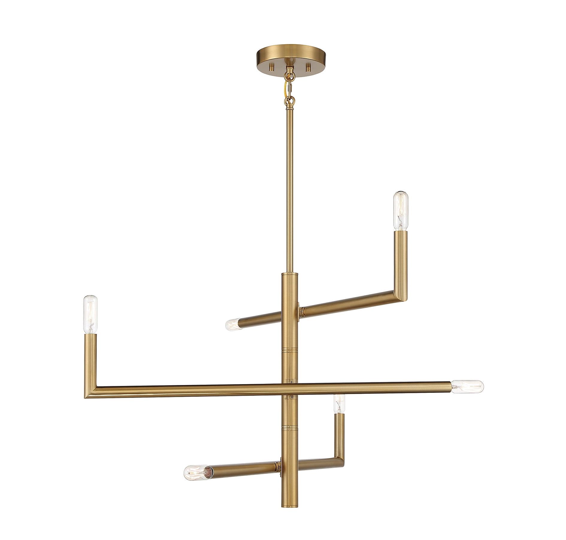 Cristofer 6-Light Adjustable Warm Brass Chandelier