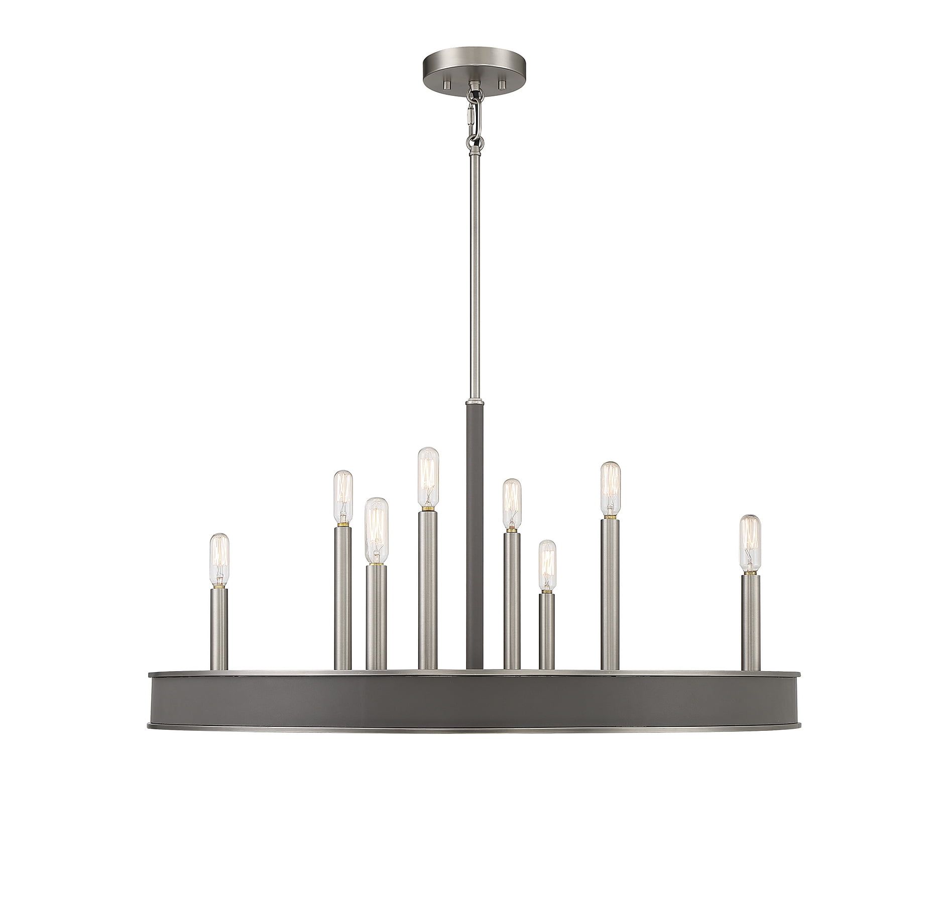 Chaucer Antique Nickel 8-Light Transitional Chandelier