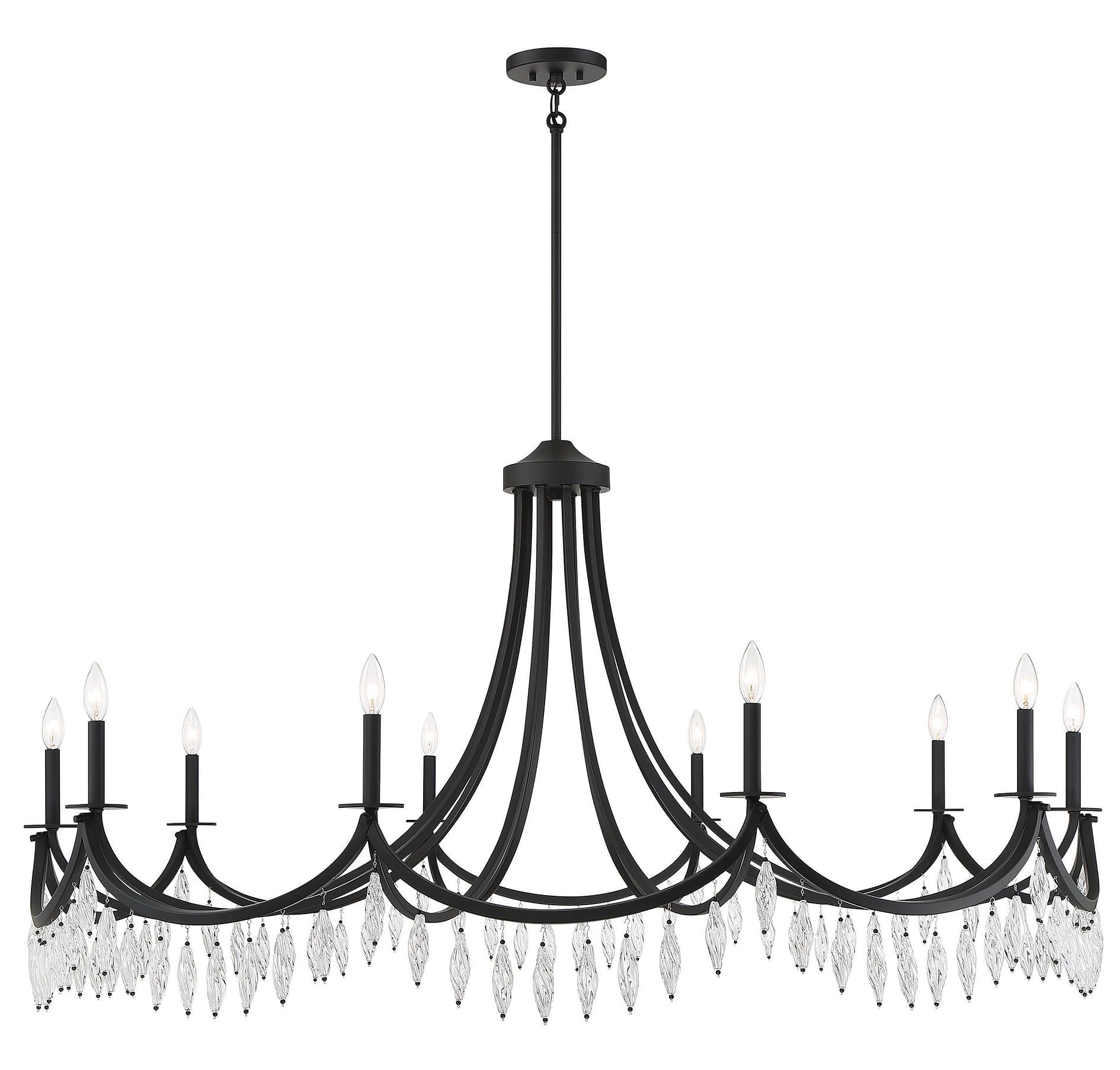 Kameron Matte Black 10-Light Crystal Chandelier