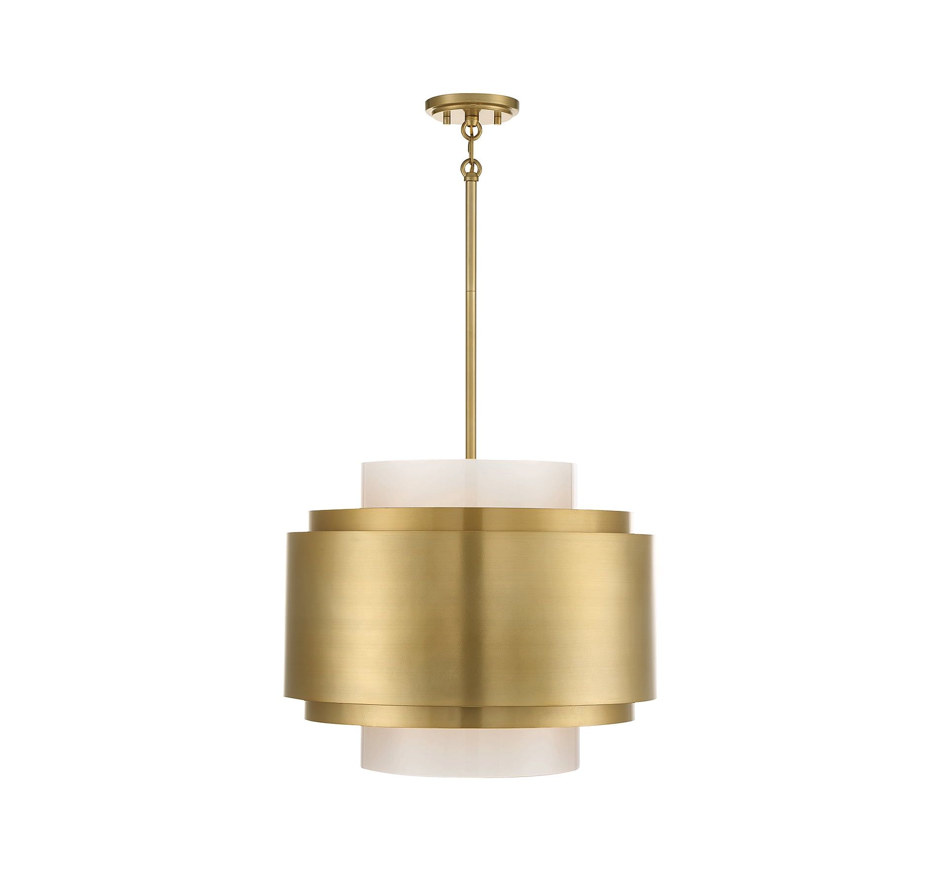 Beacon Burnished Brass 4-Light Drum Pendant