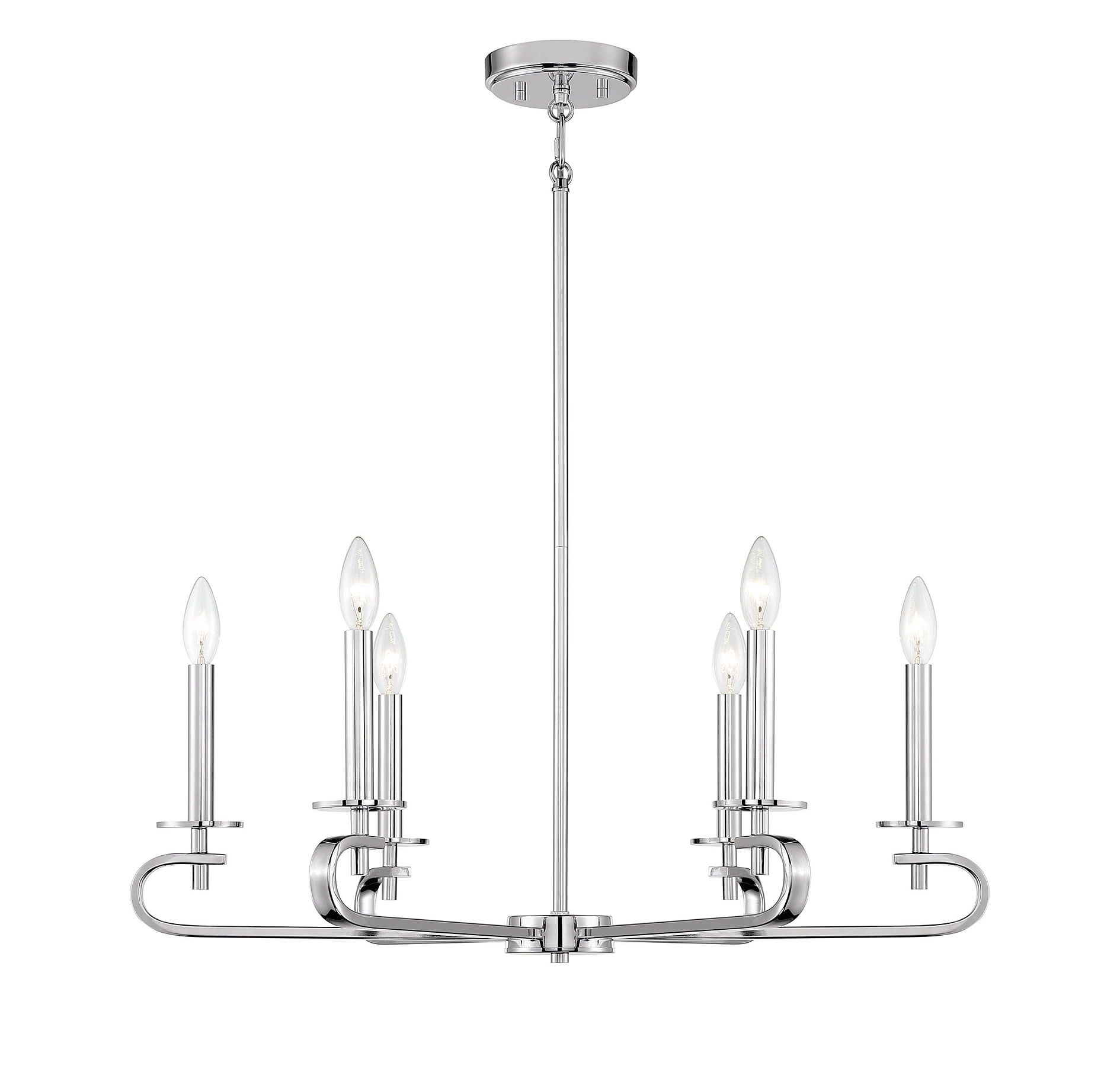 Torino Polished Nickel 6-Light Candle Chandelier