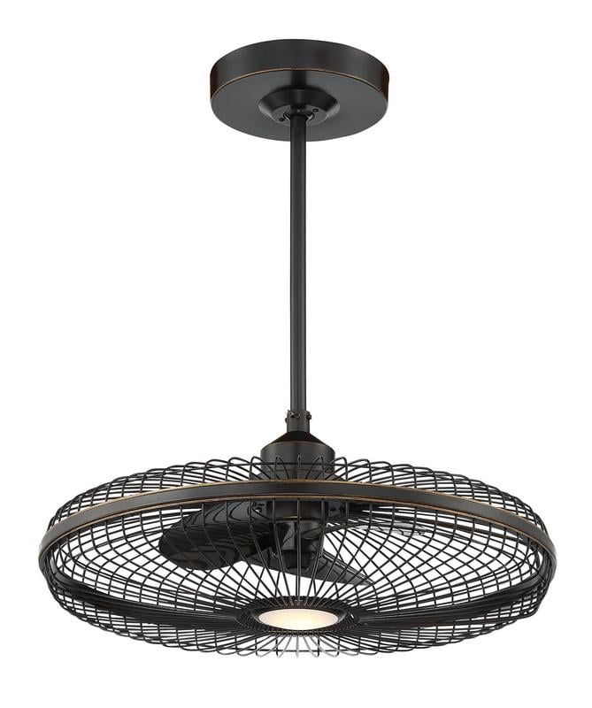 Wetherby Classic Bronze Industrial LED Chandelier Fan with Remote