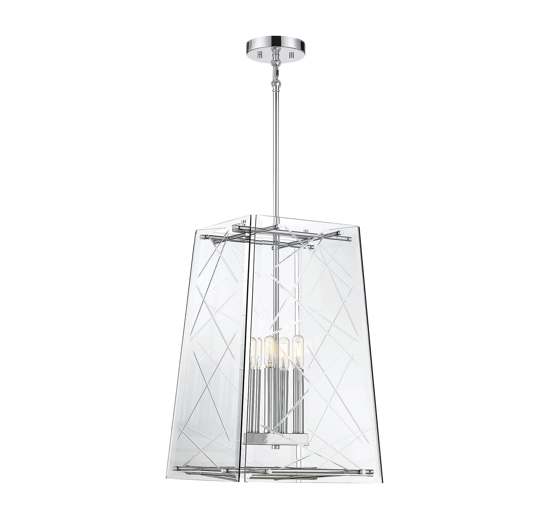 Kole 4-Light Polished Chrome Pendant with Clear Glass