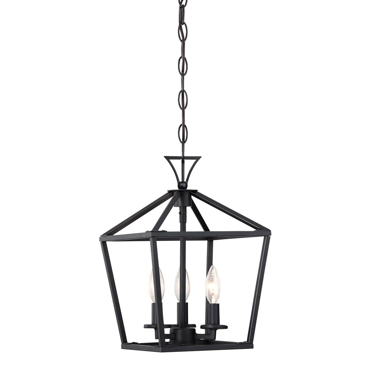 Townsend Matte Black 3-Light Pendant with Adjustable Chain