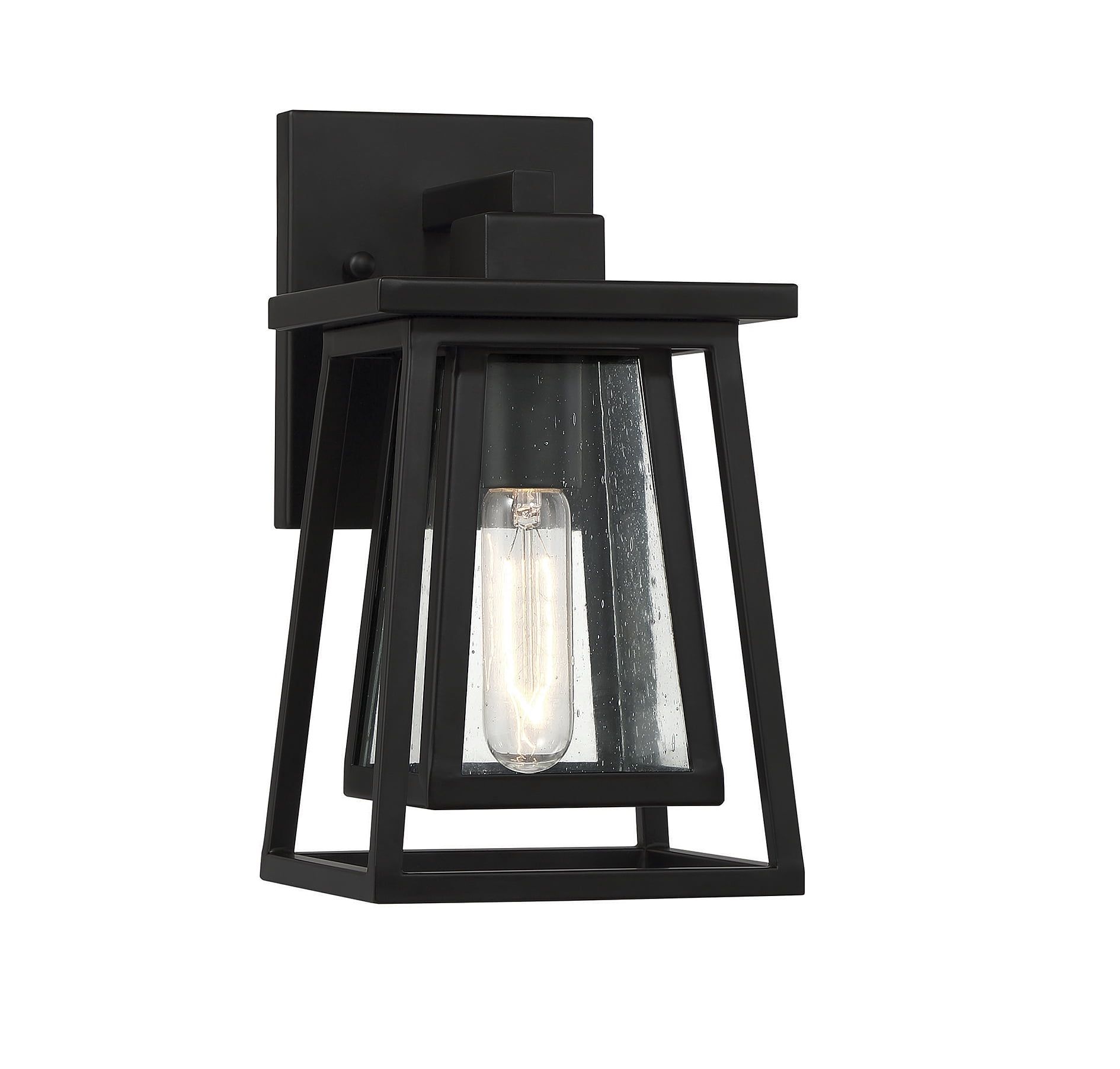 Matte Black Mission Style Outdoor Wall Lantern