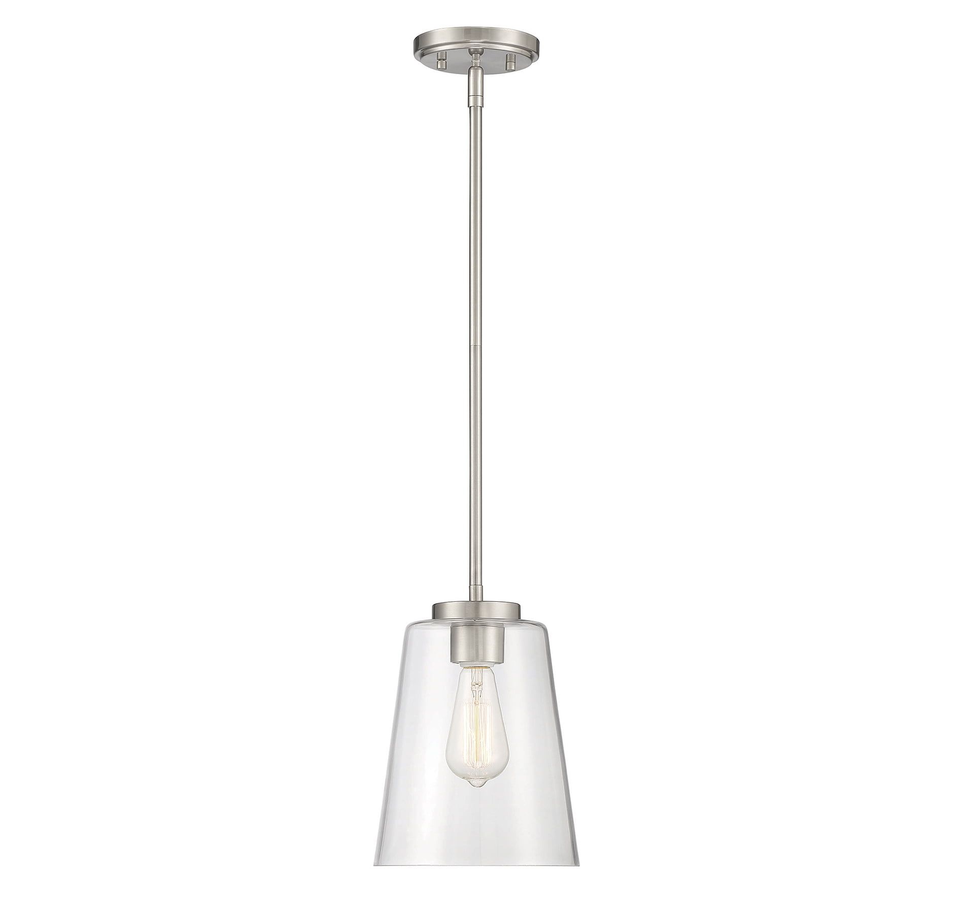 Calhoun Satin Nickel Glass Mini Pendant Light