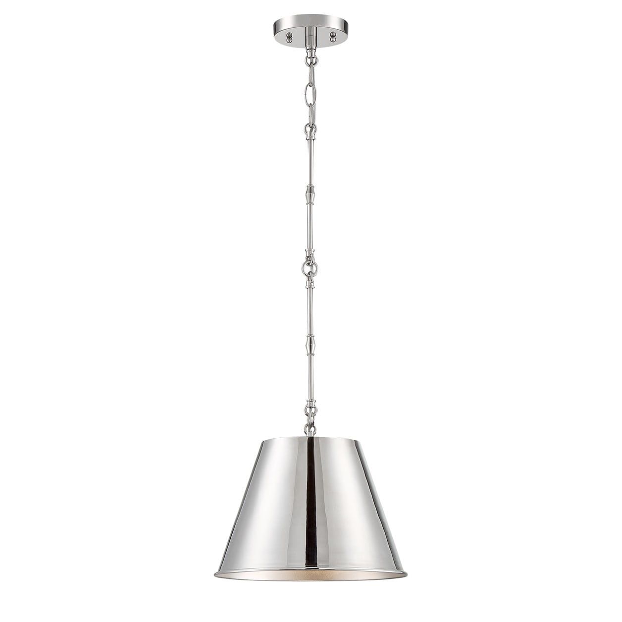 Alden Polished Nickel 1-Light Pendant with Chain