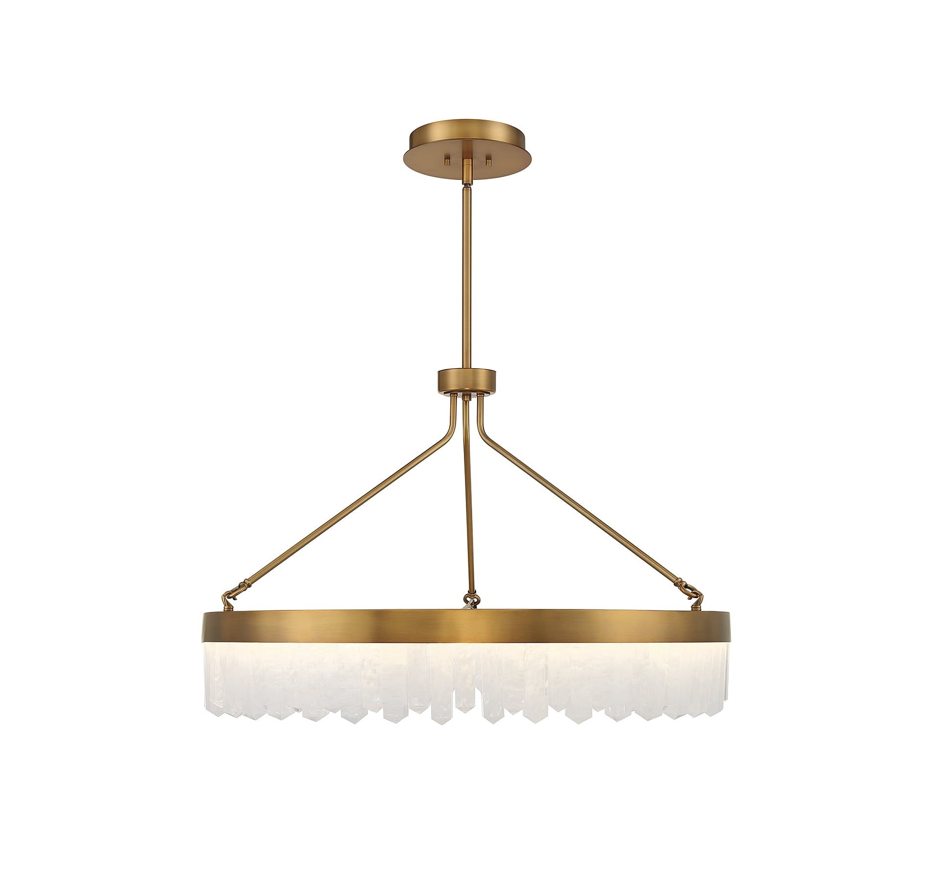 Landon 34'' Warm Brass LED Pendant with Glass Shade