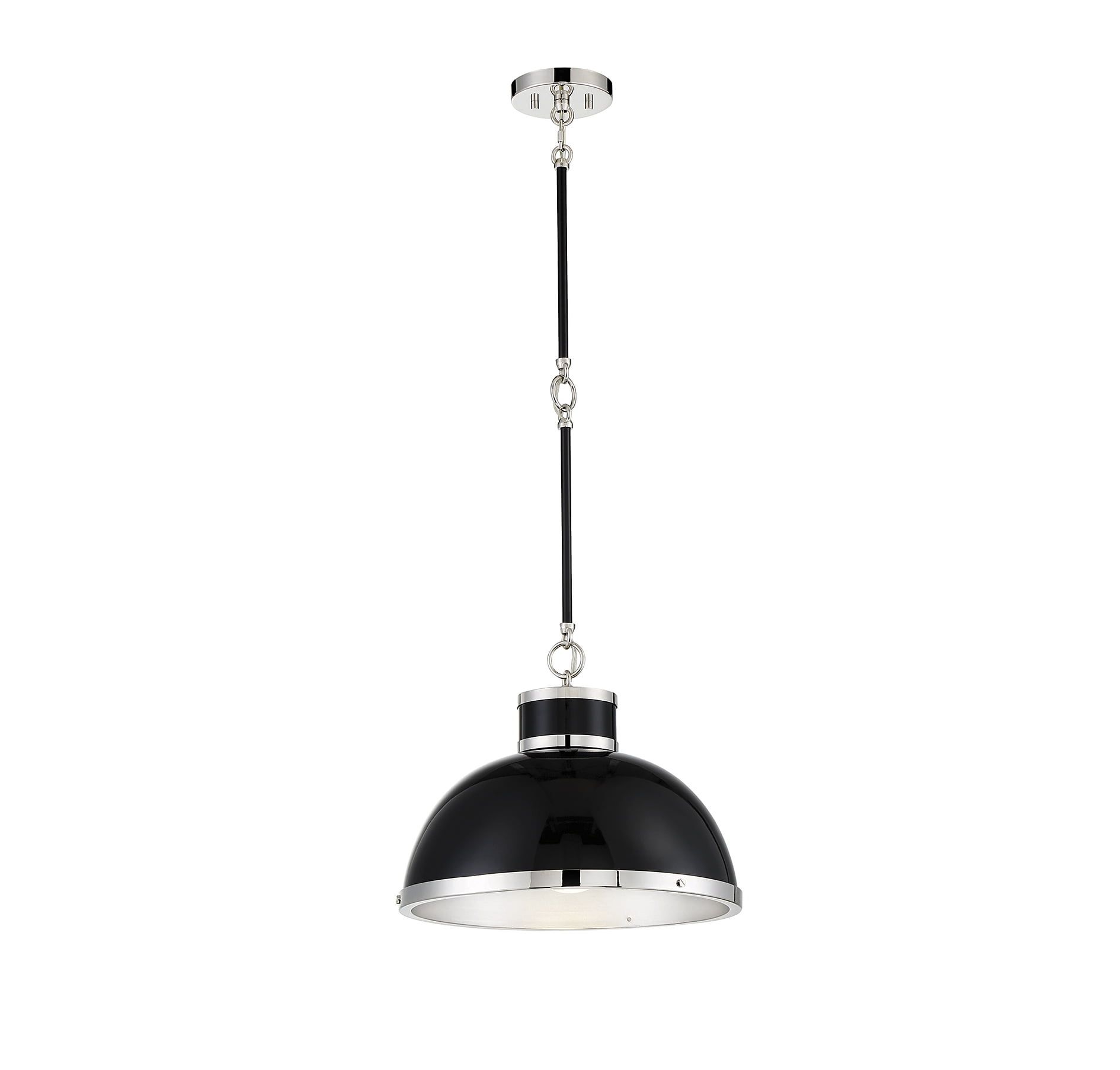 Corning Black and Polished Nickel 1-Light Pendant