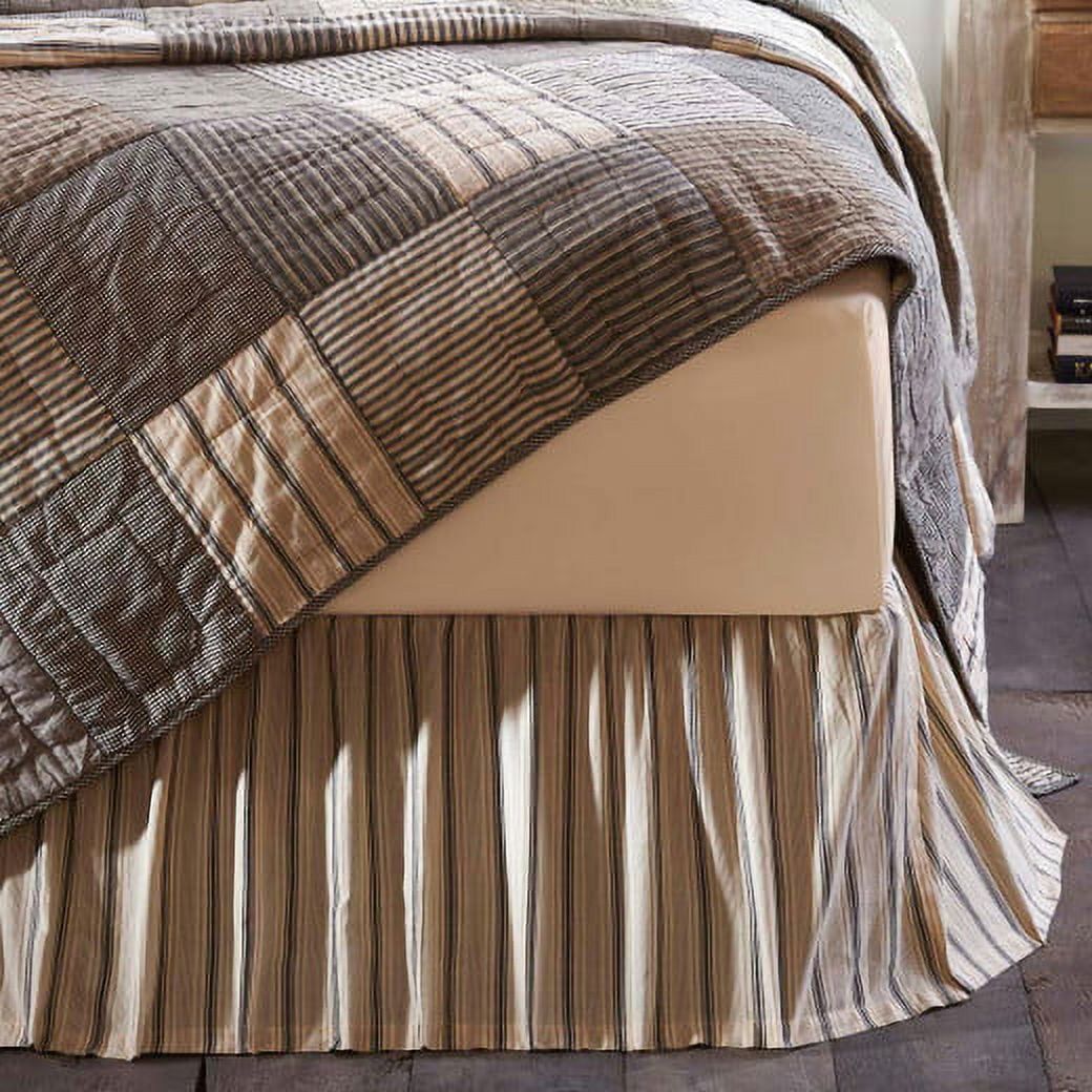 Sawyer Mill Charcoal Striped Cotton King Bed Skirt