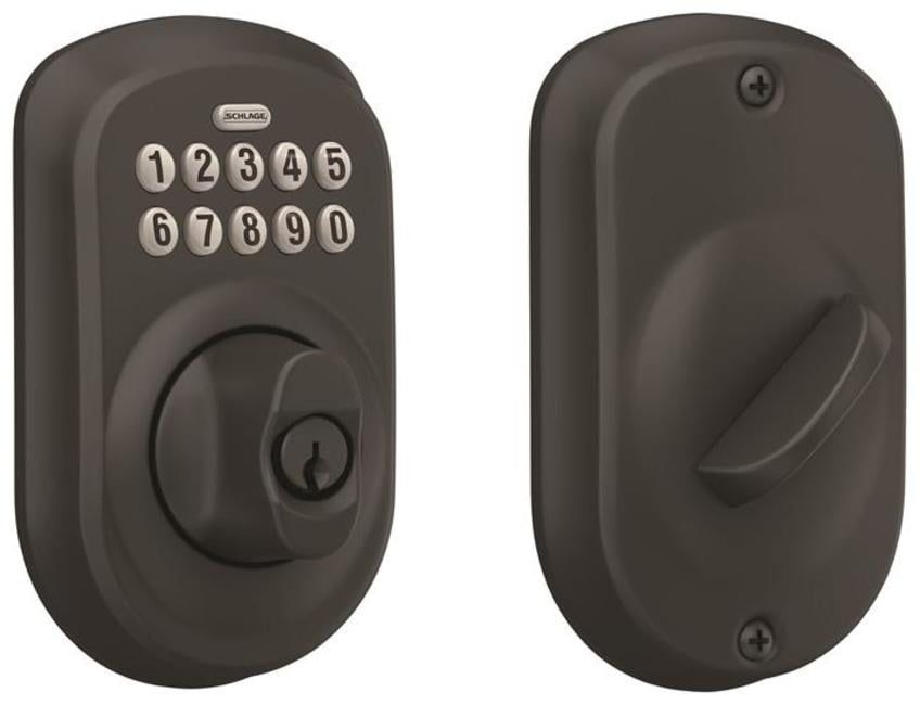 Plymouth Matte Black Electronic Keypad Deadbolt with Universal Handing