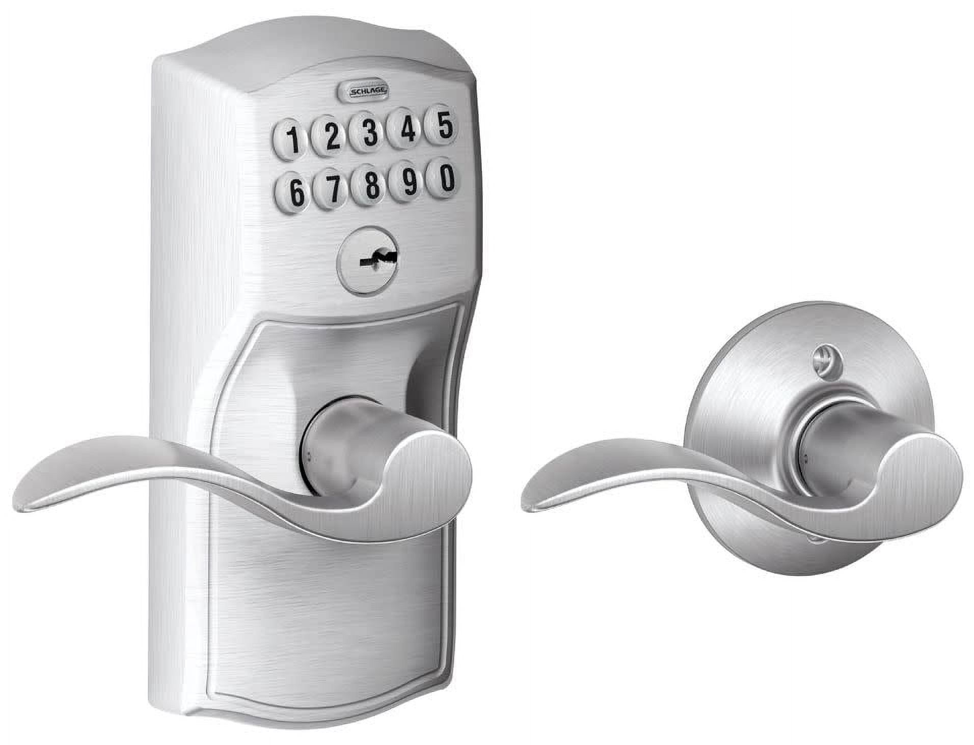 Satin Chrome Keypad Entry Lock with Wave Lever