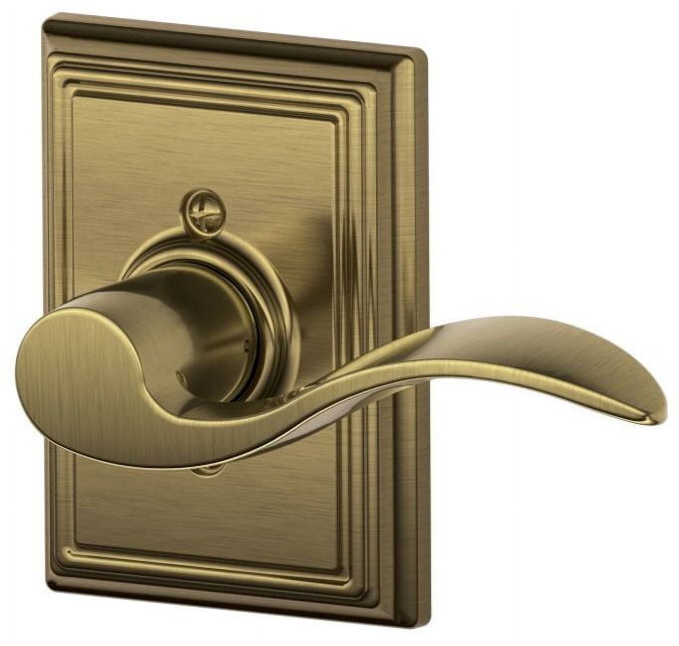Antique Brass Right-Handed Accent Lever with Addison Trim