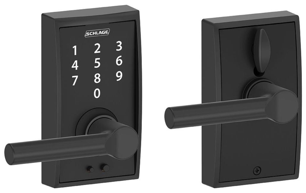 Century Broadway Matte Black Touchscreen Lever with Adjustable Backset