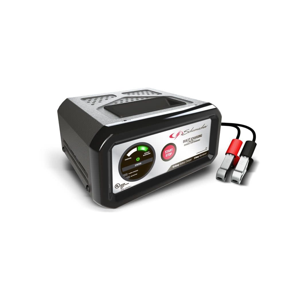 Schumacher 10-Amp 12V Black Metal Battery Charger and Maintainer