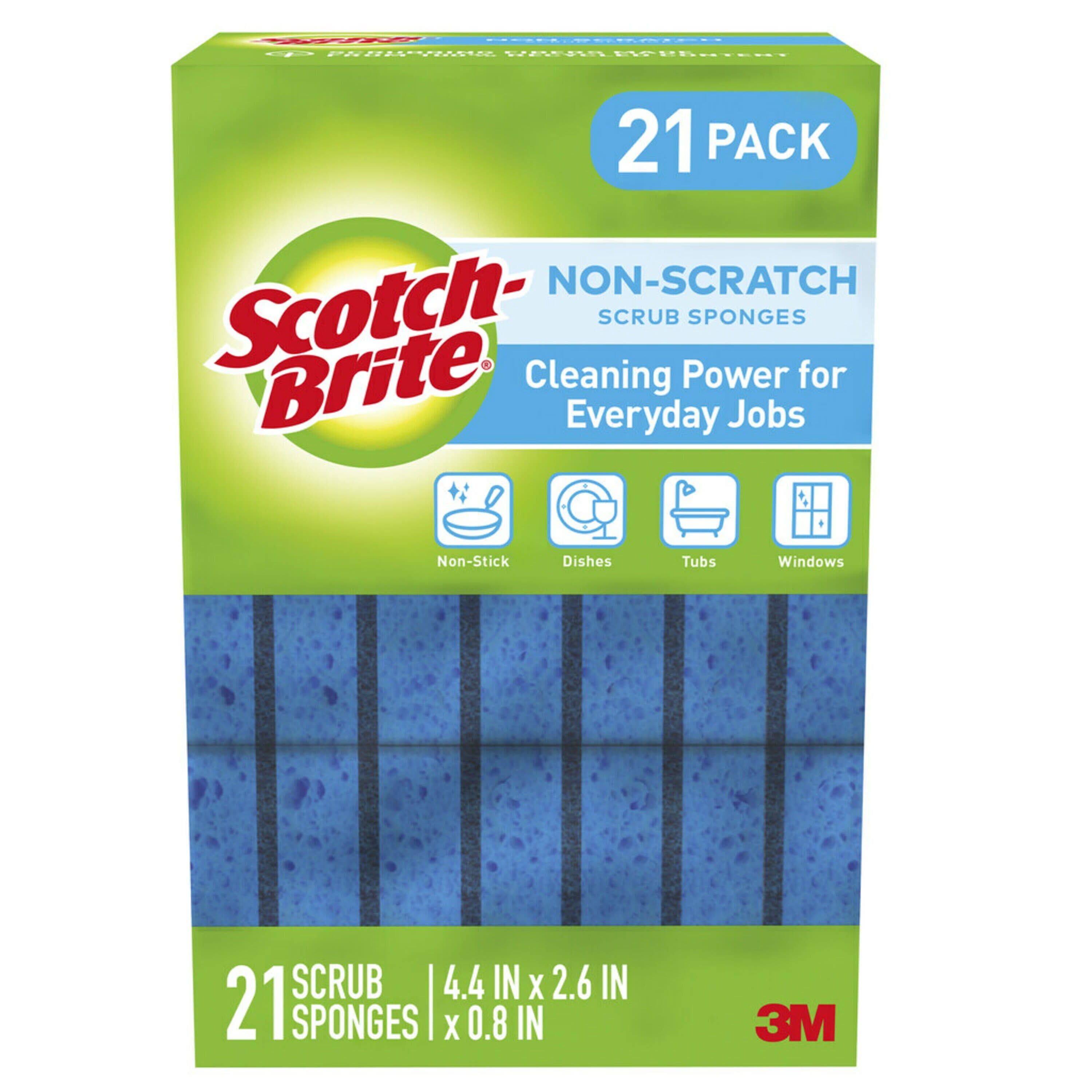 Scotch-Brite Blue Non-Scratch Scrub Sponges, 21-Pack