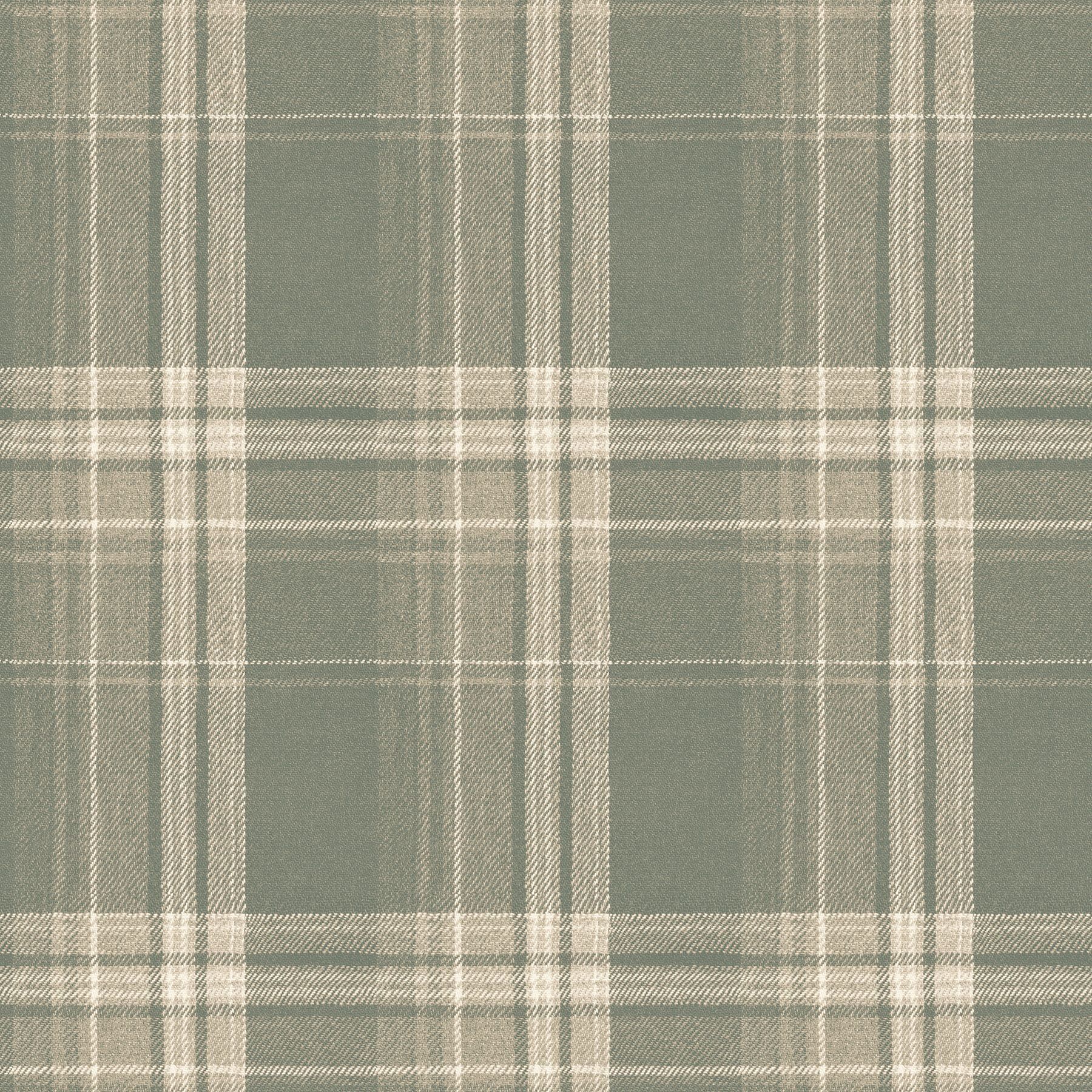 Saranac Sage Flannel Plaid Pre-pasted Wallpaper