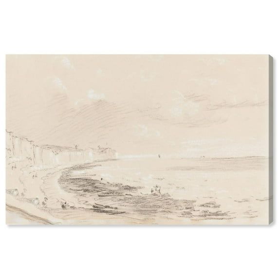 Sea Coast Scene 19th Century Canvas Coastal Classic Art - 36" x 24"