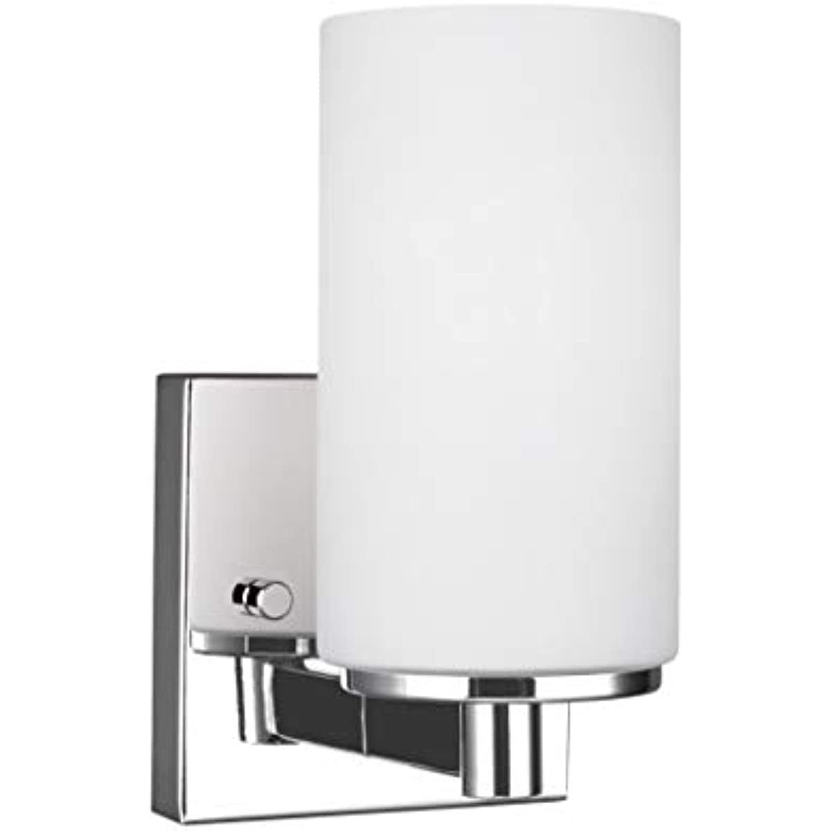 Chrome LED Wall Sconce with Etched Glass Shade
