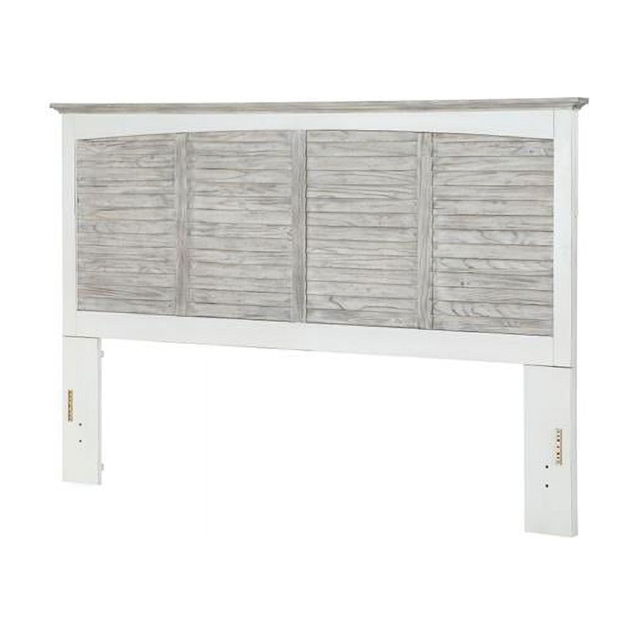 Islamorada Distressed Gray White King Wood Headboard