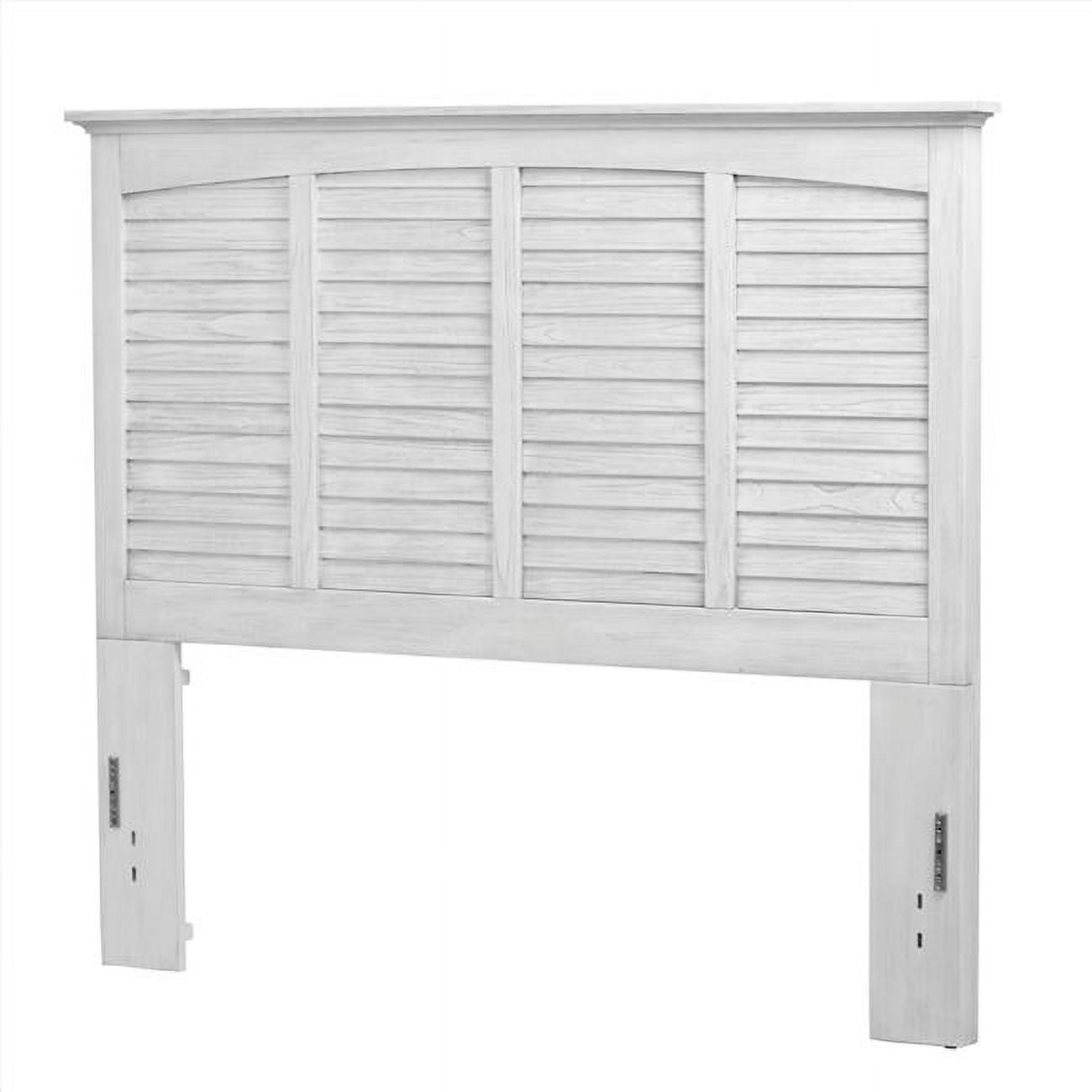 Surfside Distressed White Wood Queen Headboard