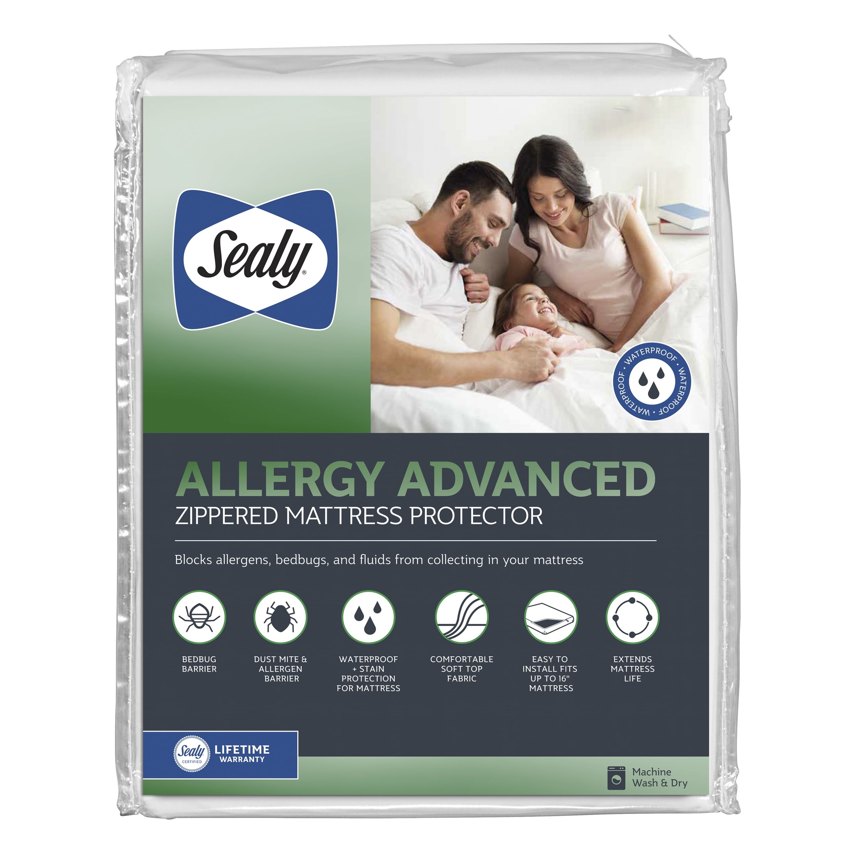 King Size White Allergy Advanced Zippered Mattress Protector