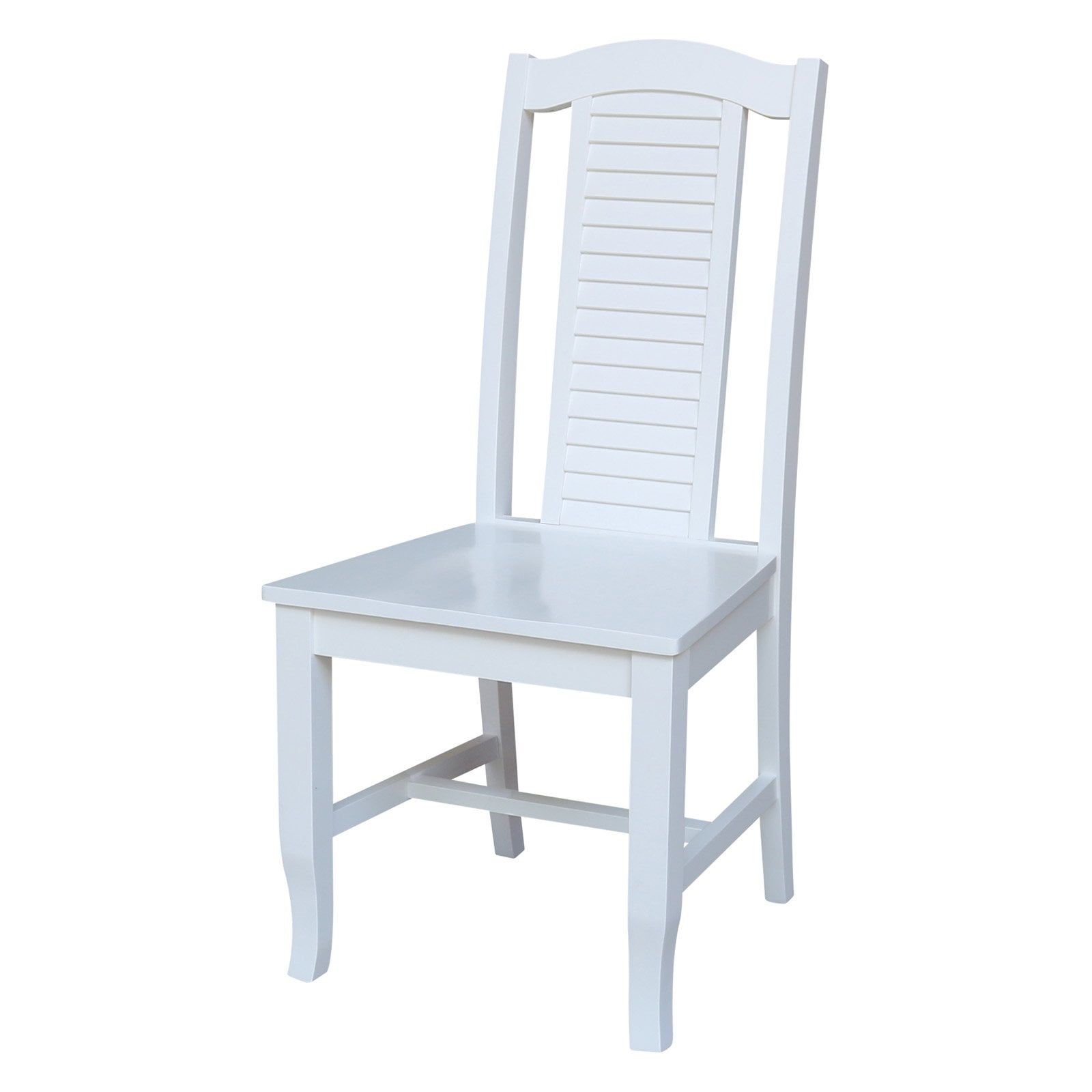 Seaside High-Back Solid Parawood Side Chairs in White - Set of 2