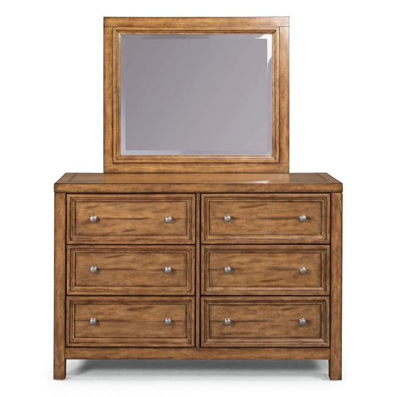 Sedona Mahogany and Cherry Veneer Dresser with Mirror