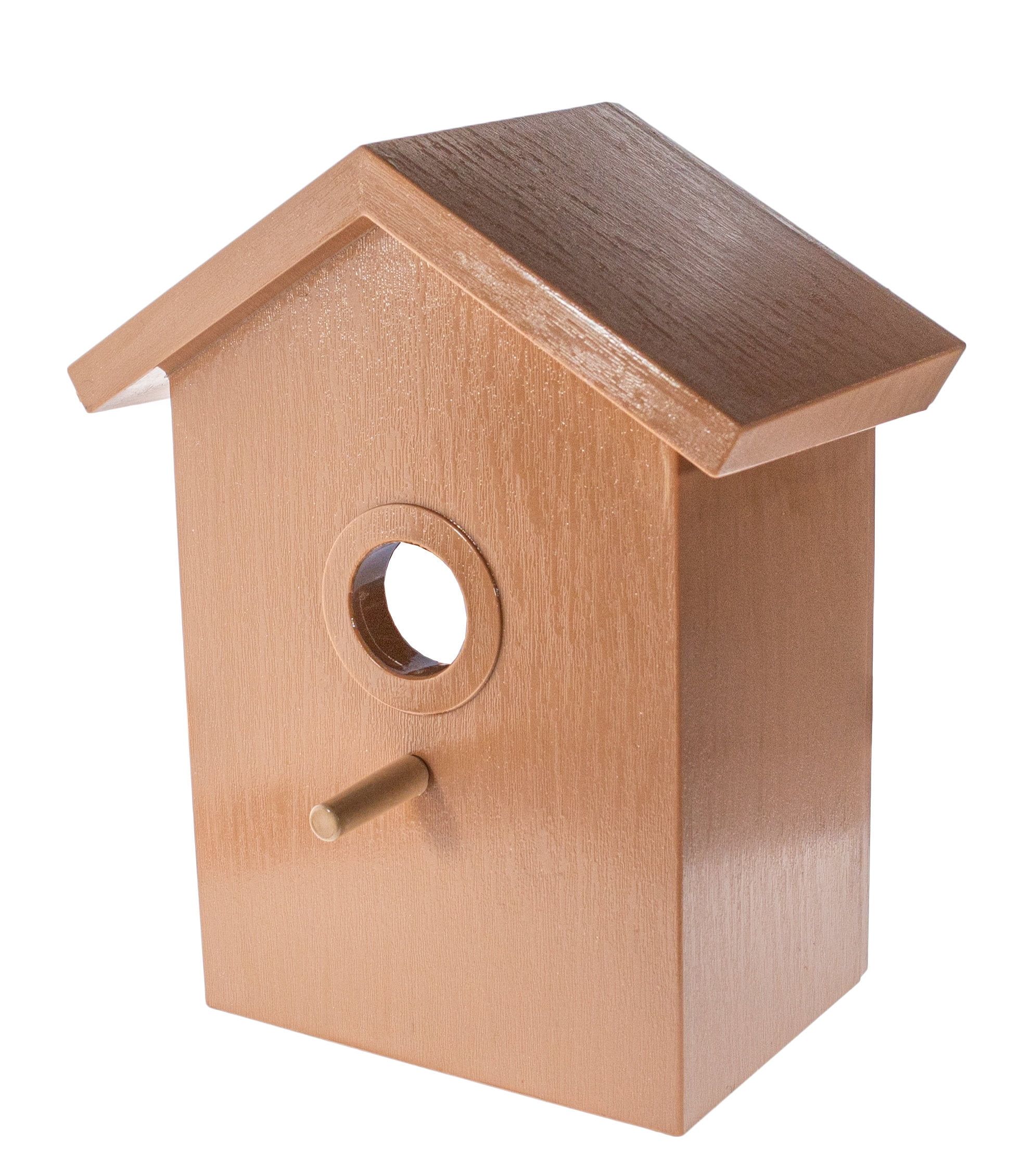 Natural Wood Window Mounted Birdhouse with Mirrored Back