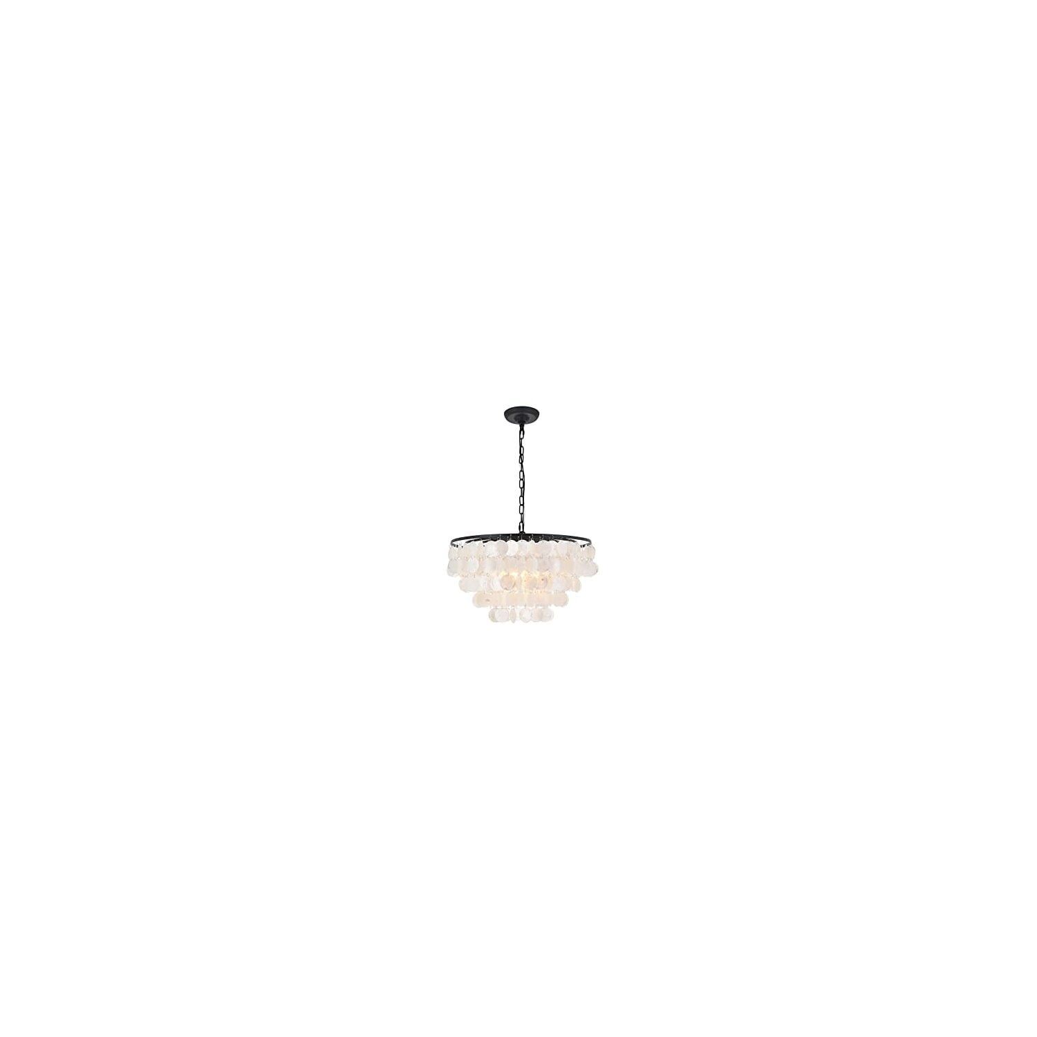 Selene Black 4-Light Pendant with Brass Accents