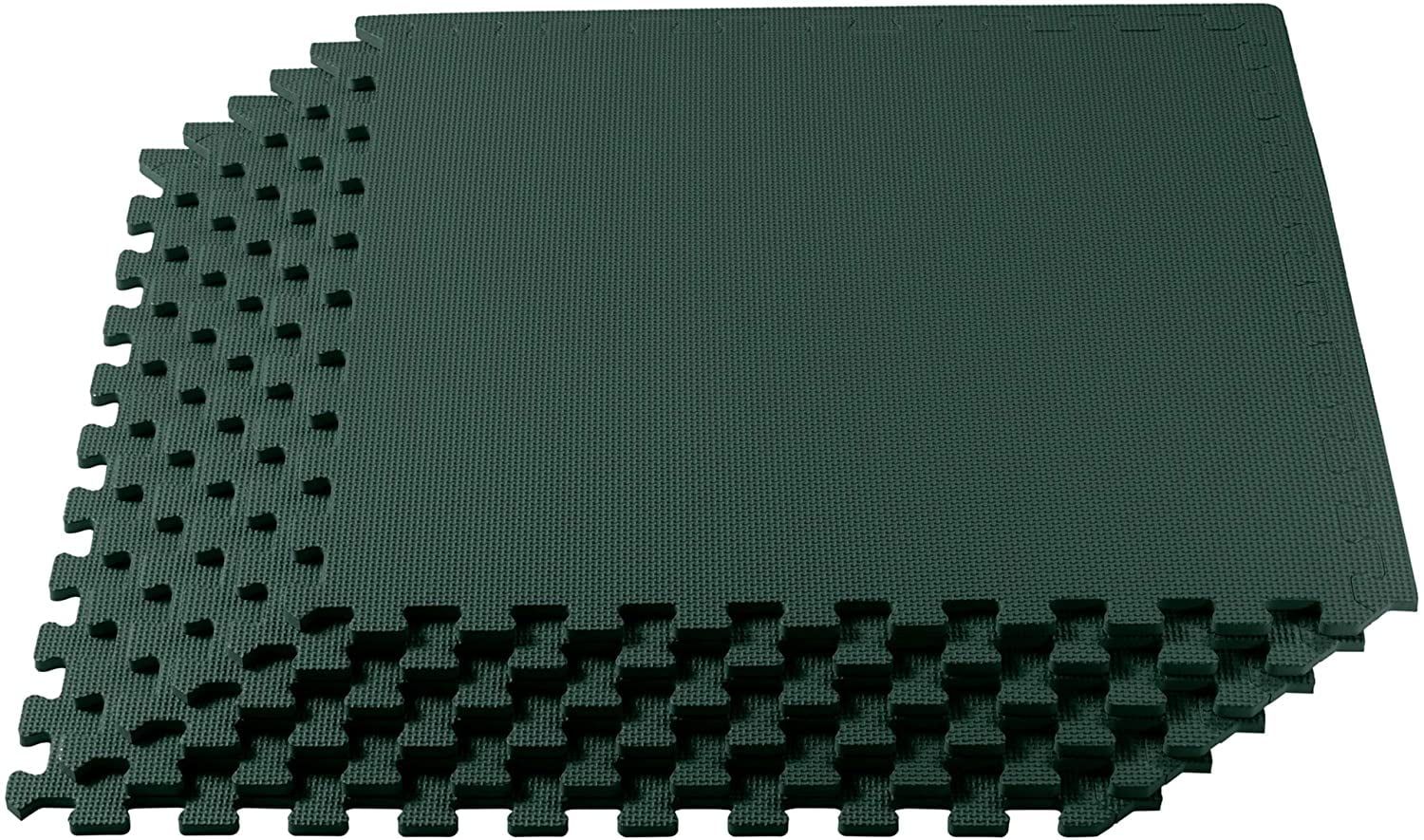 Hunter Green 24" x 24" EVA Foam Interlocking Gym Floor Tiles