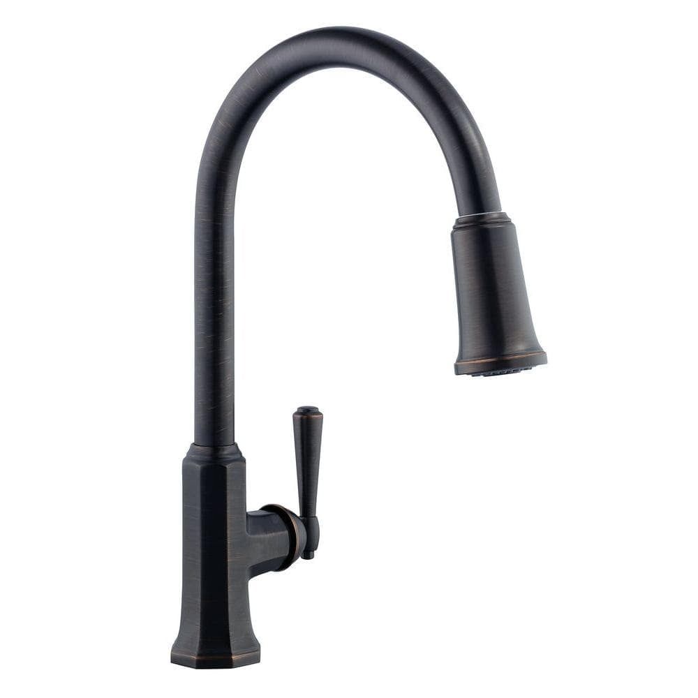 Bronze Single-Handle Pull-Down Sprayer Kitchen Faucet