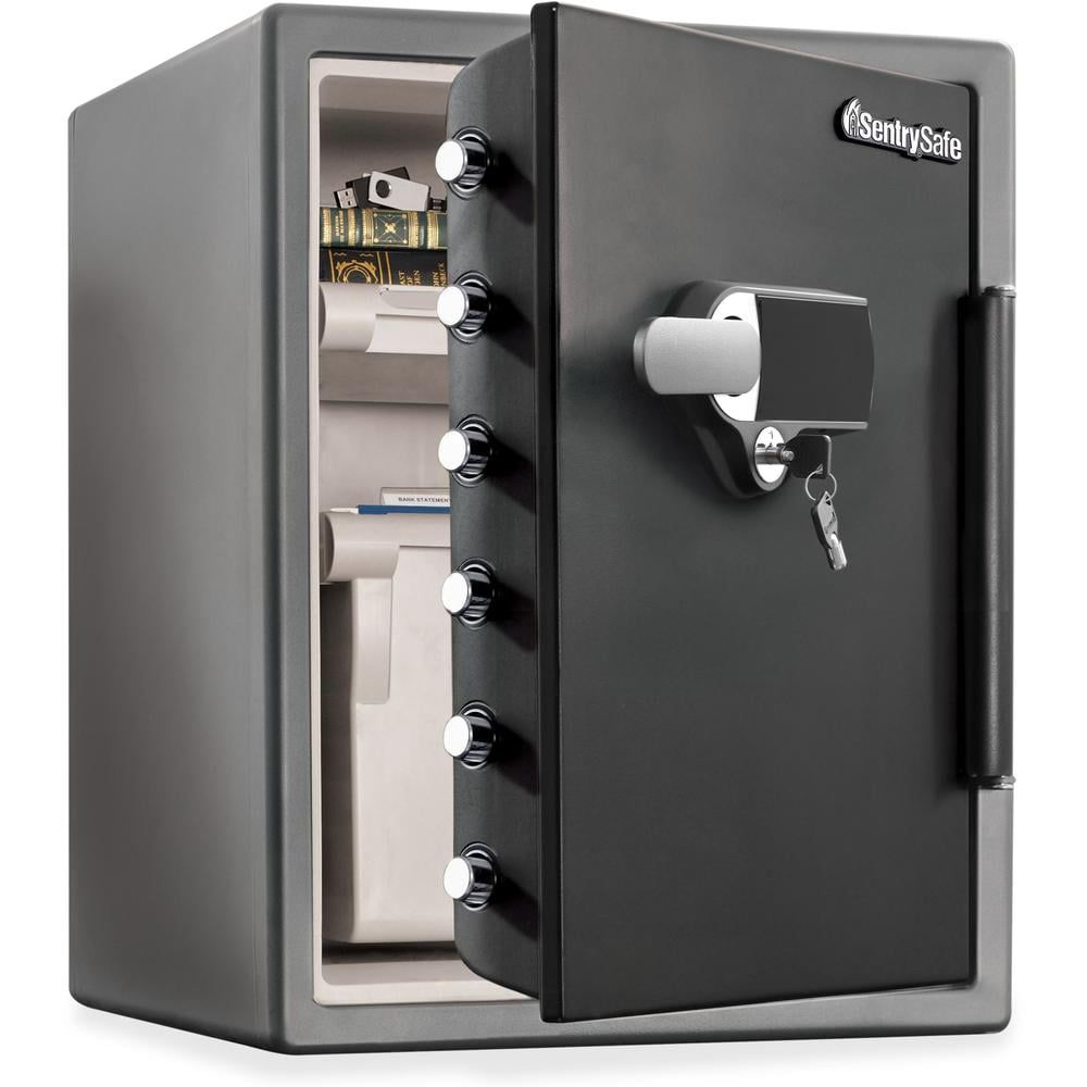 Black Digital Waterproof Fireproof Safe with Alarm and Key Lock