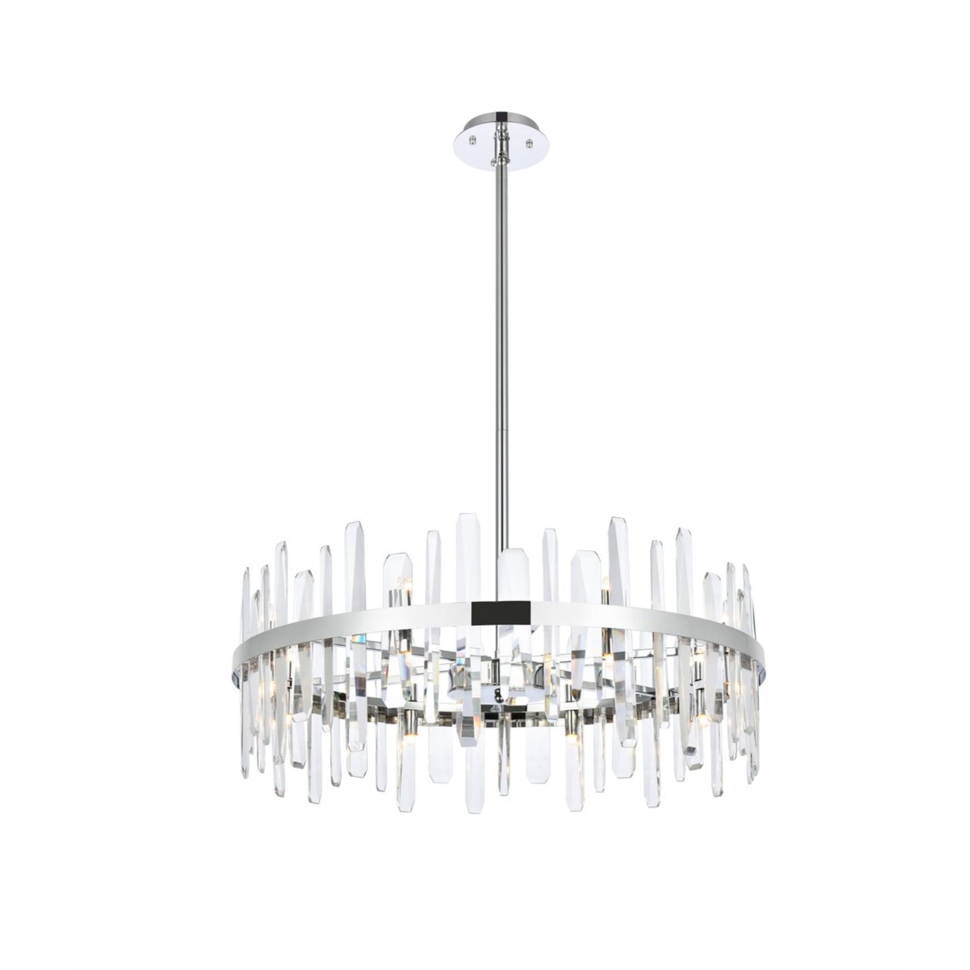 Serena Chrome Crystal 16-Light Adjustable Chandelier with Royal Cut Prisms