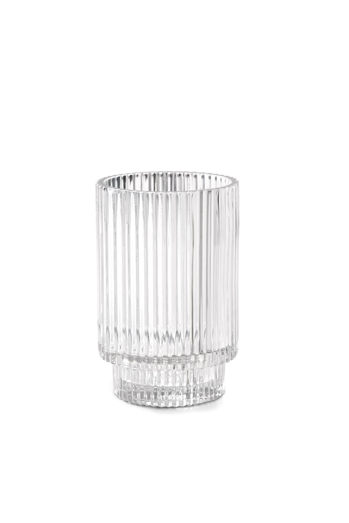 Clear Ribbed Glass Tabletop Votive Holder for Weddings