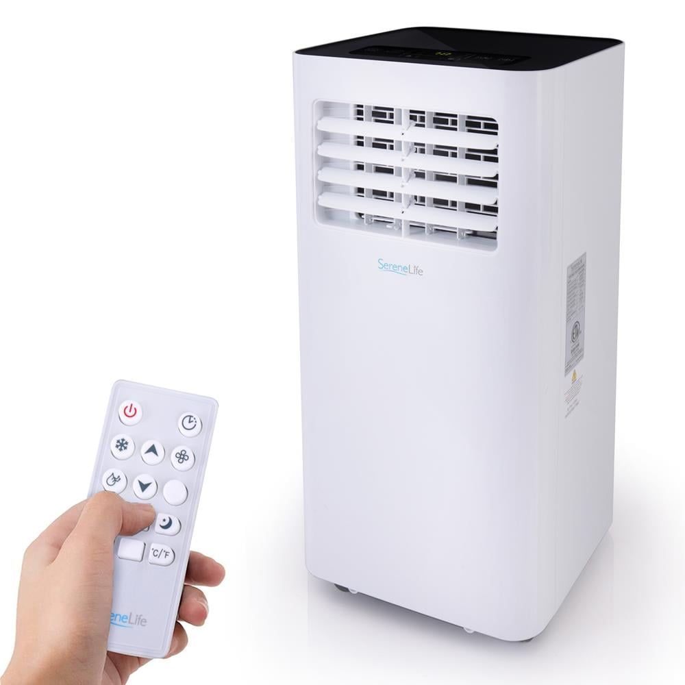 SereneLife 10,000 BTU White Portable Air Conditioner with Remote