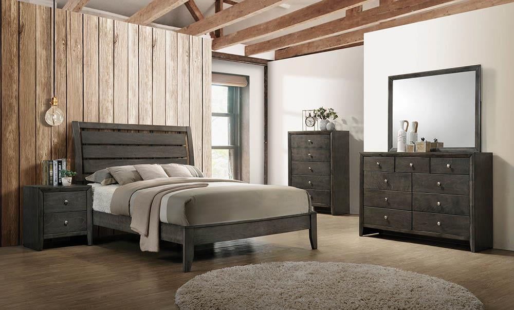 Mod Gray Queen Sleigh Bedroom Set with Storage