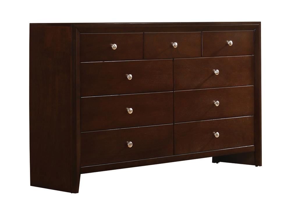 Rich Merlot 9-Drawer Solid Wood Dresser with Soft Close