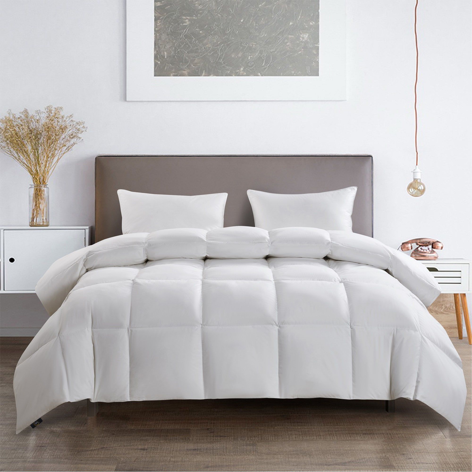 Full White Cotton Down Feather Bedspread