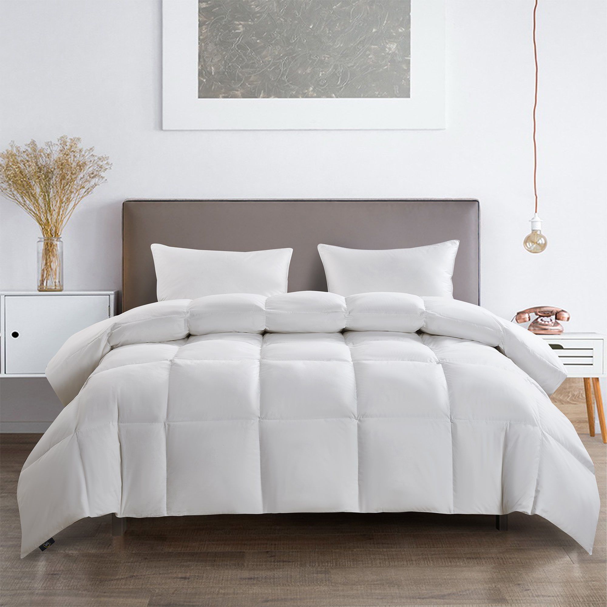 King White Cotton Down Feather Bedspread